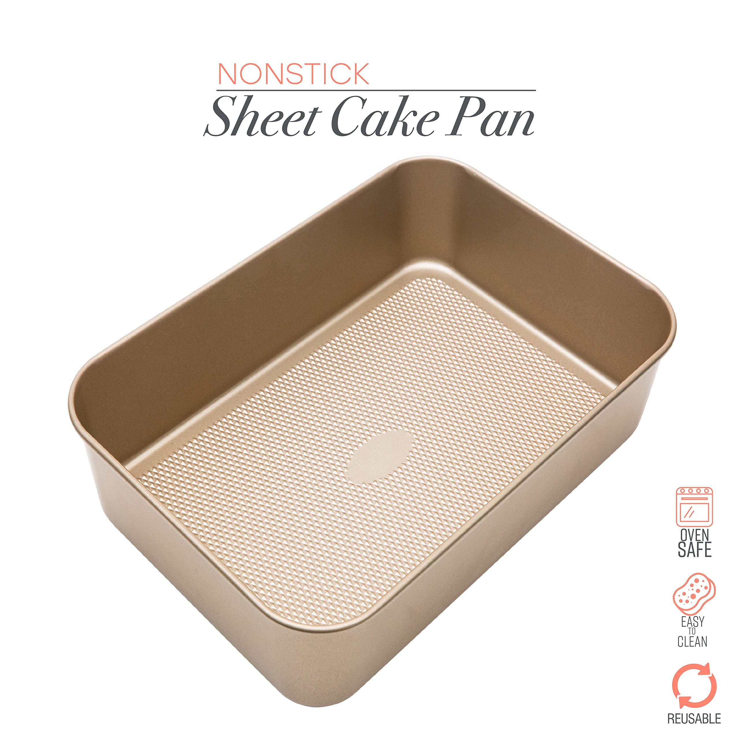 Kitchen Details Pro Series Deep Roasting Pan | Nonstick | Textured Diamond Base | Creates Even Heating | Safe Up To 500 Degrees