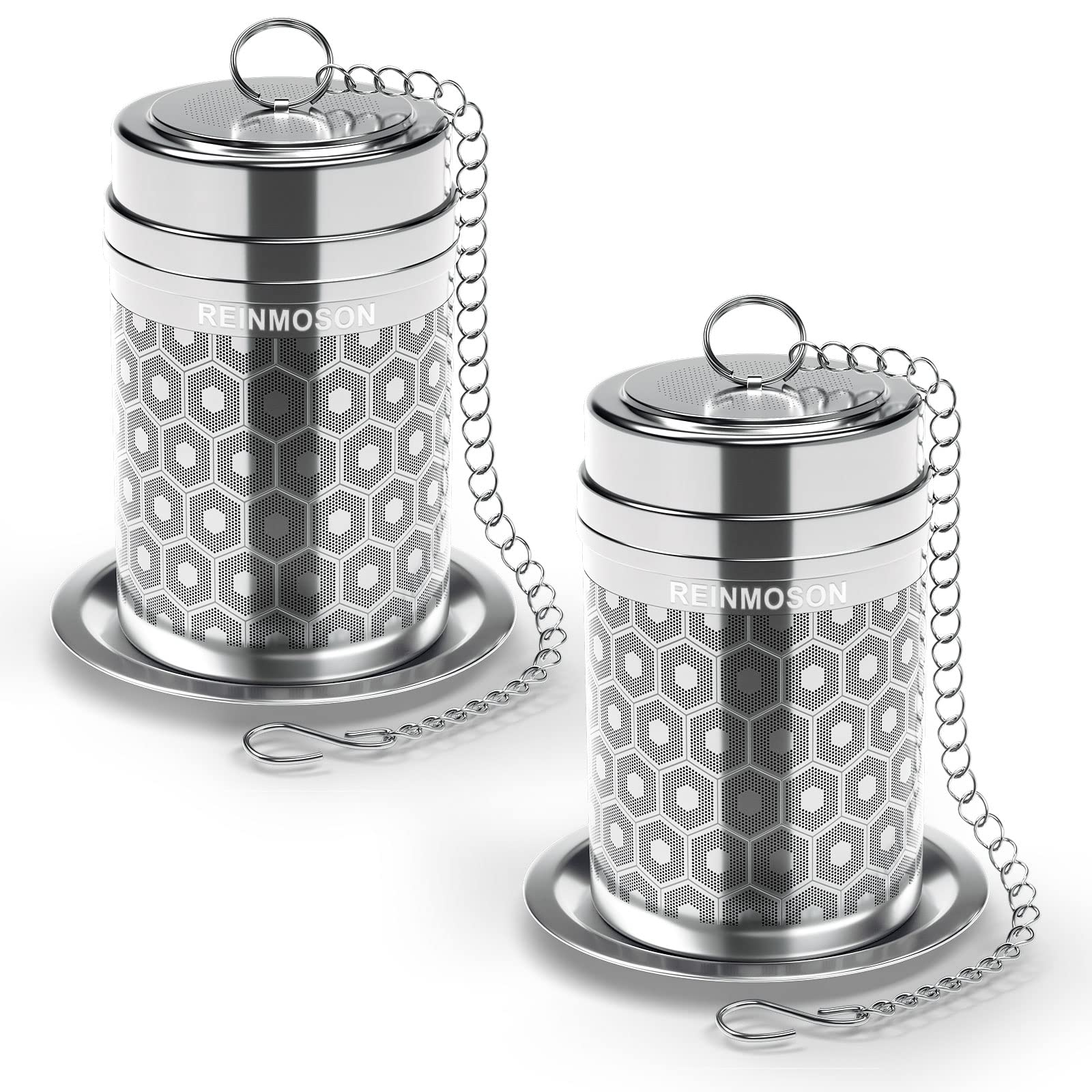 2 Pack Reinmoson Large Tea Infuser For Loose Tea & Spice Infuser For Cooking, Extra Fine Mesh Large Tea Strainers For Loose Tea,