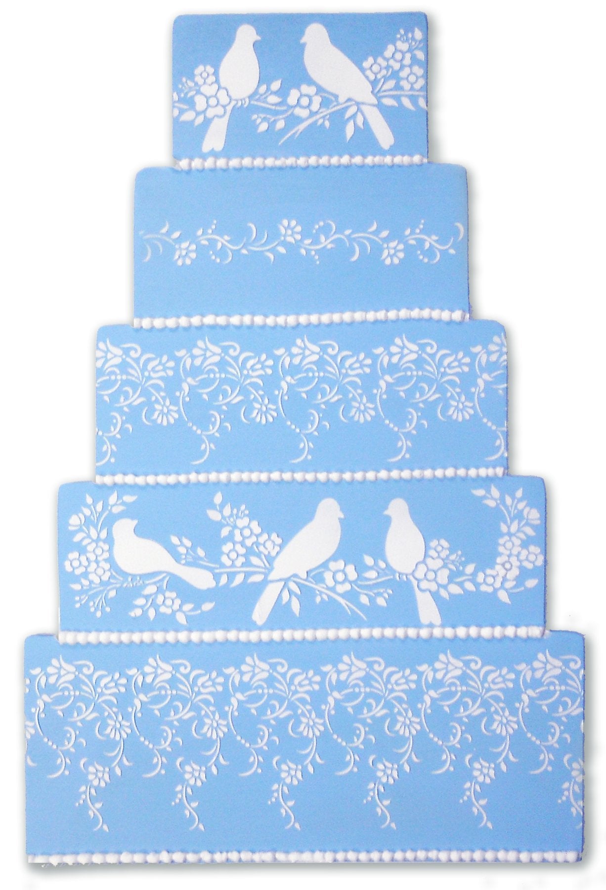 Designer Stencils Large Vintage Lace Cake Stencil Side, Beige/Semi-Transparent
