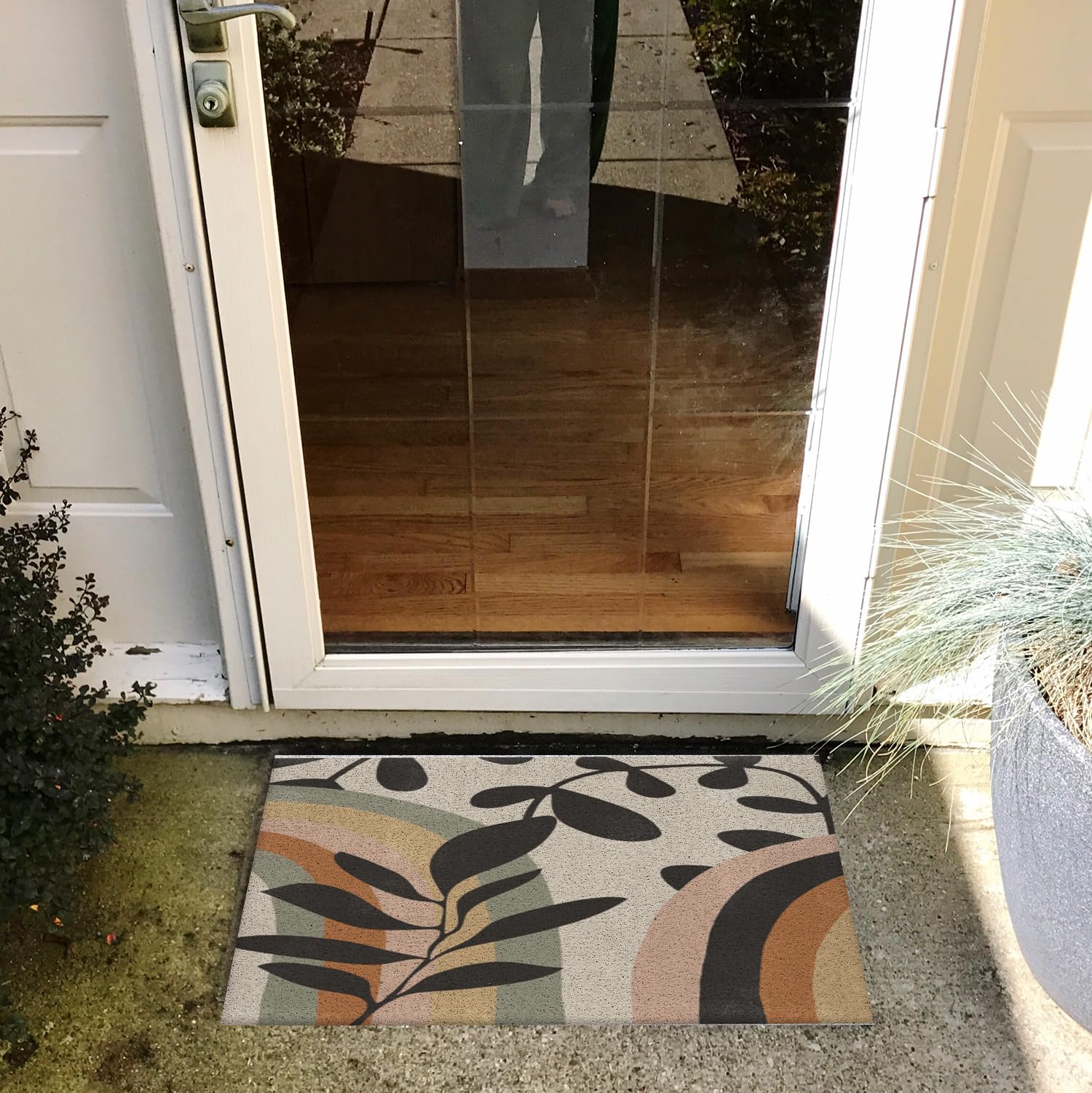 Nogrit Boho Bath Mats For Bathroom, Non Slip Shower Mat For Bathroom Floor, Boho Front Door Mat Outside Entrance, Boho Botanical