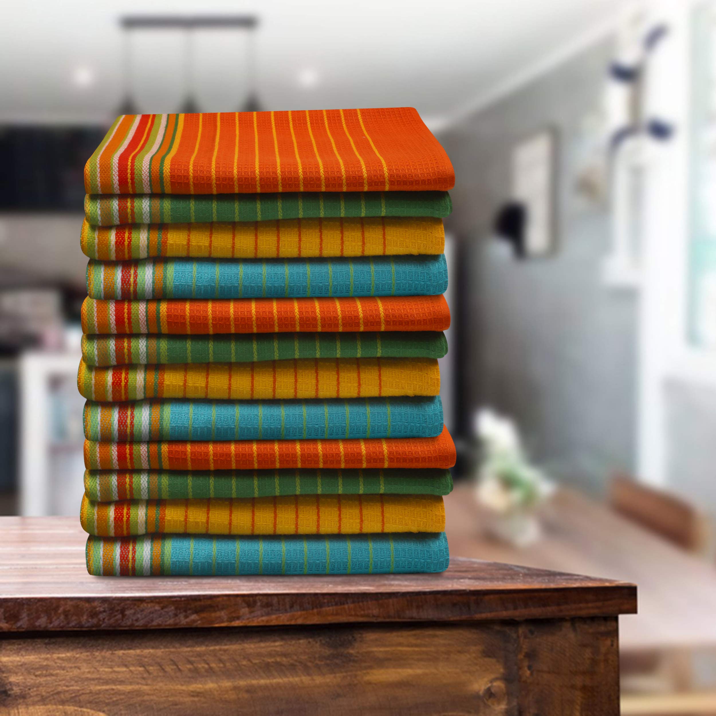 Gratico Kitchen Towels (20X28 Inches 12 Pack) Extra Large Premium Stripes Dish Towels For Kitchen Dish Cloths Highly Absorbent 1