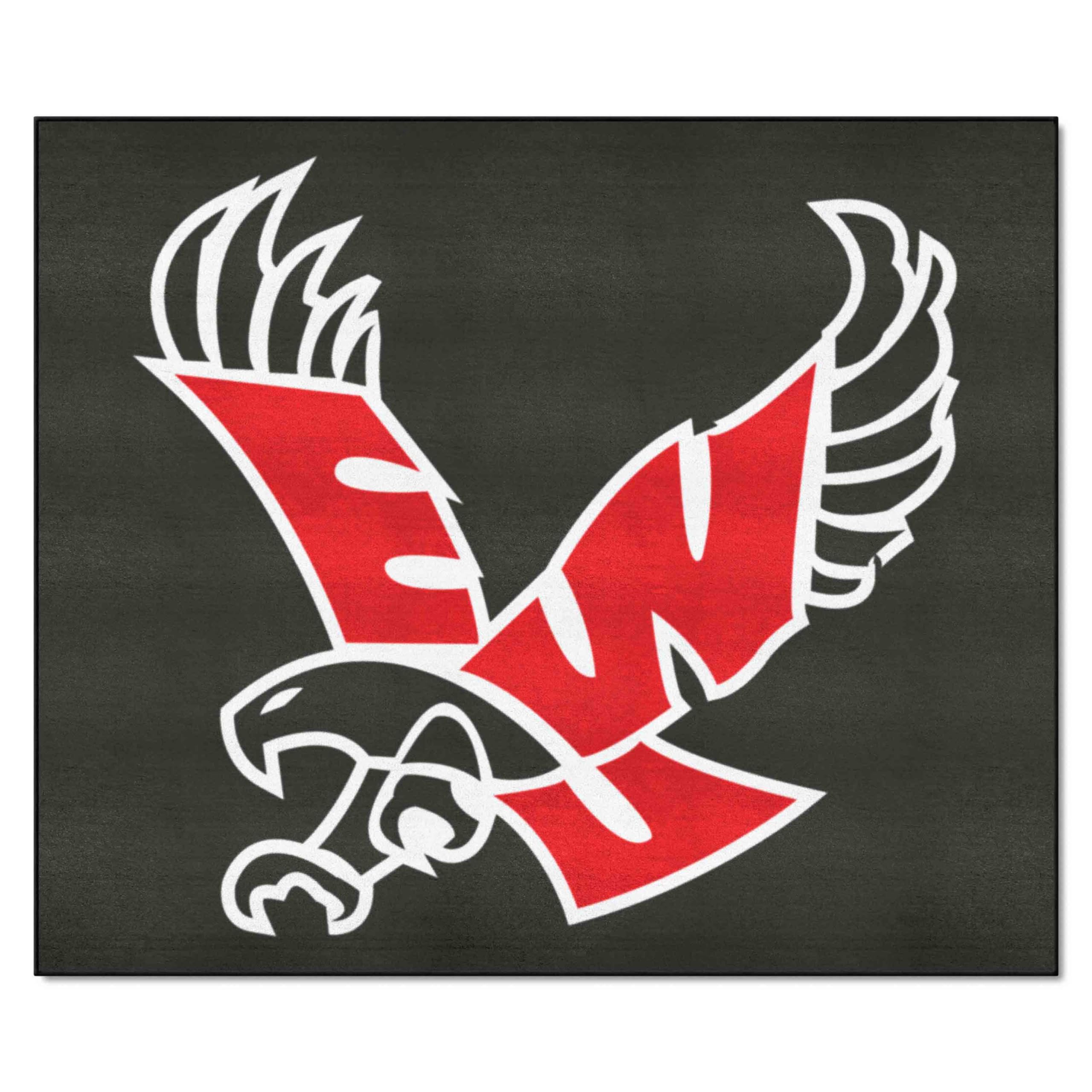 FANMATS 3005 Eastern Washington Eagles Tailgater Rug - 5ft. x 6ft. Sports Fan Area Rug, Home Decor Rug and Tailgating Mat - Blac