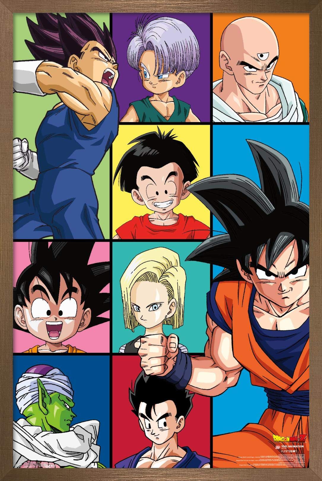 Trends International Dragon Ball Z - Grid Wall Poster, 22.375'' X 34'', Bronze Framed Version