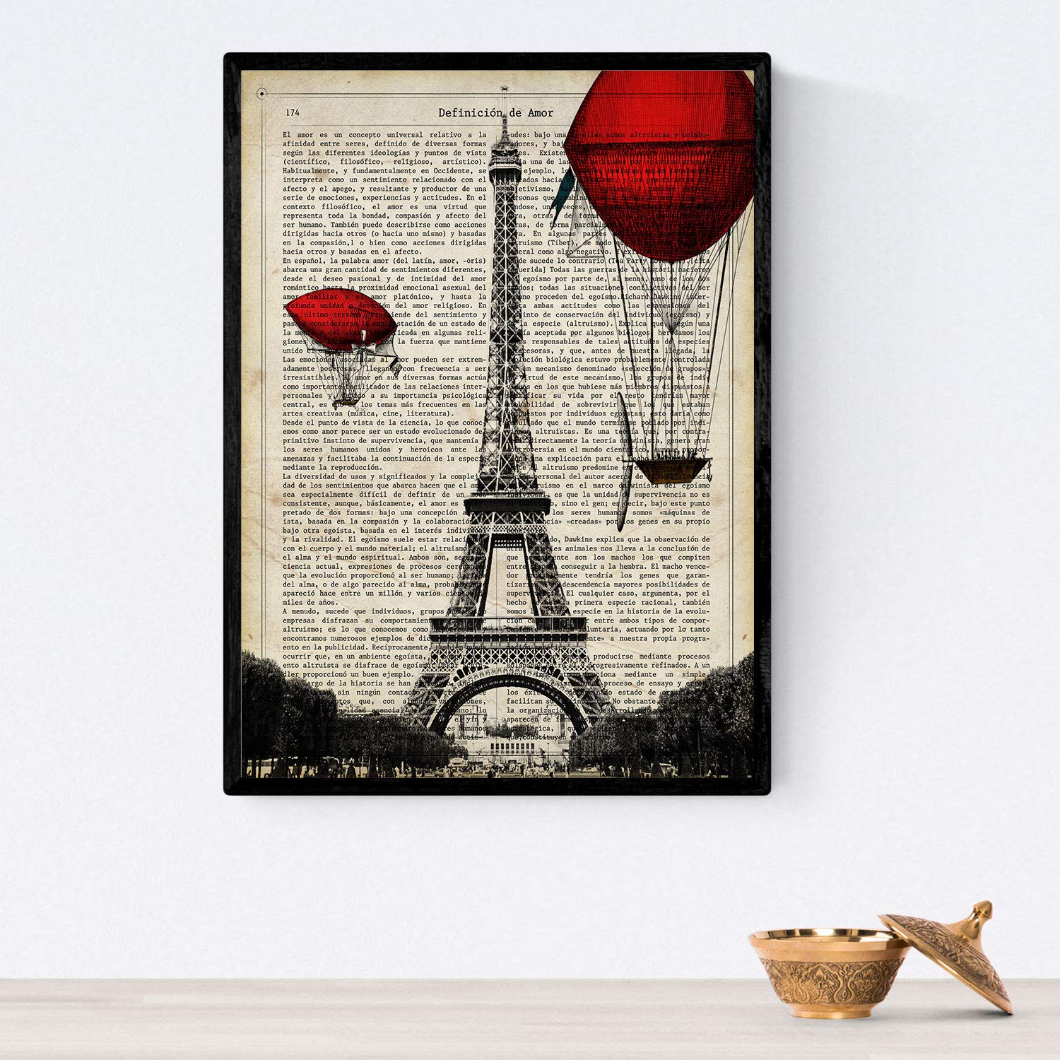 Nacnic Prints Eiffel Tower & Tree Of Love - Set Of 1-250G Paper - Beautiful Poster Painting For Home Office Living Room