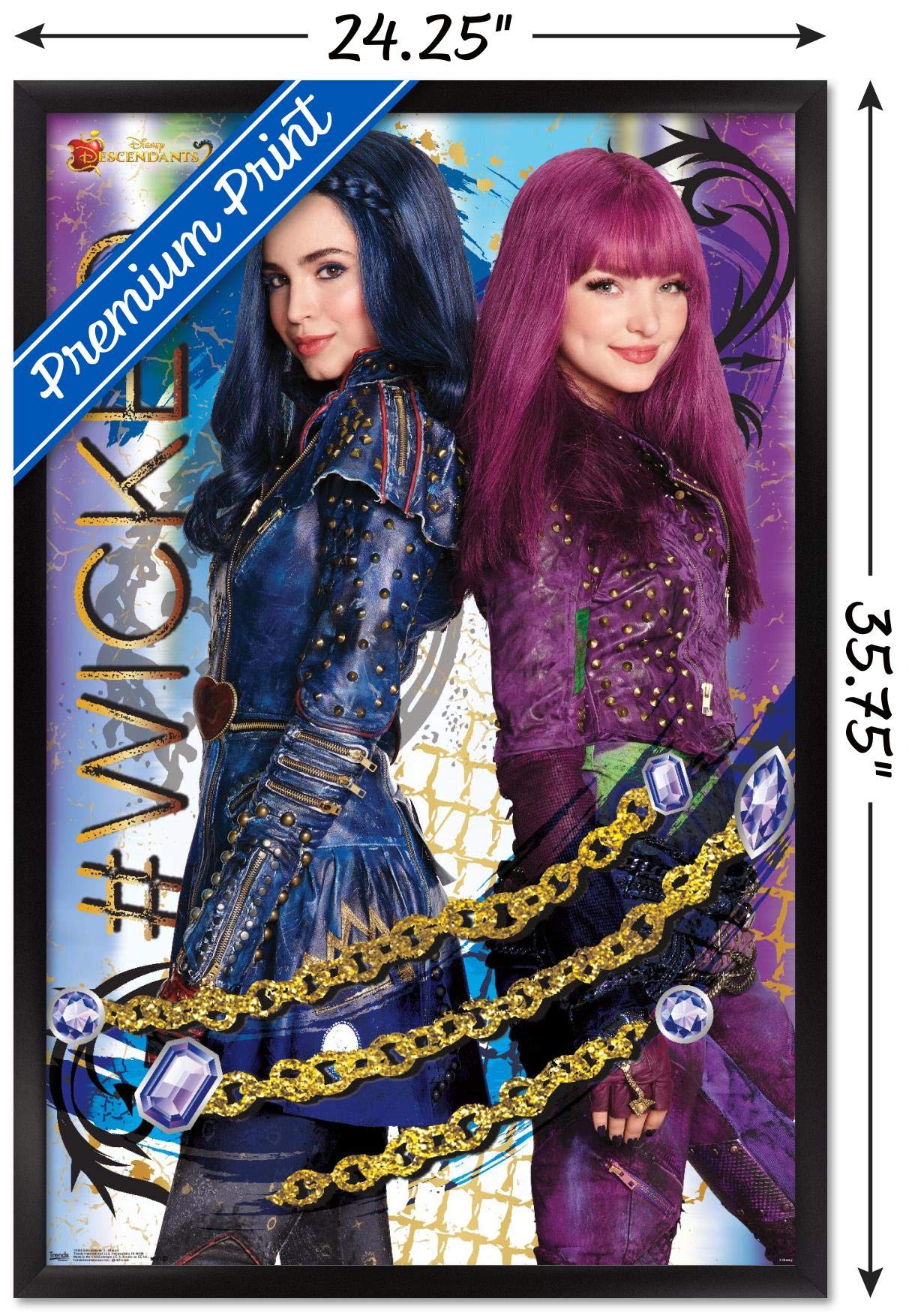 Trends International Disney Descendants 2 - Wicked Wall Poster, 22.375'' X 34'', Black Framed Version