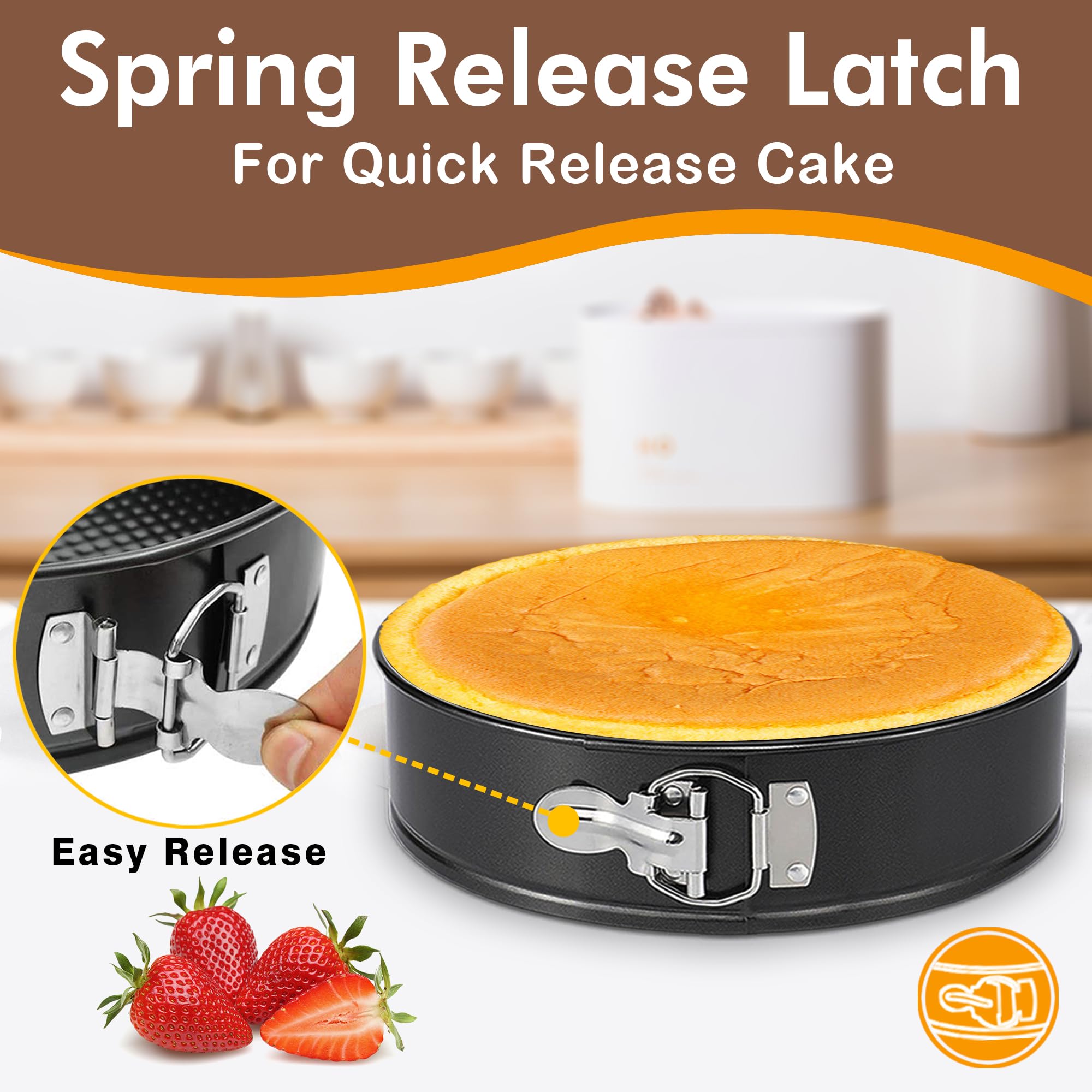 Molgree Springform Pans, 3Pcs (7'' 9'' 11'') Nonstick Leakproof Cheesecake Pan Springform Pan Set With Removable Bottom, Spring