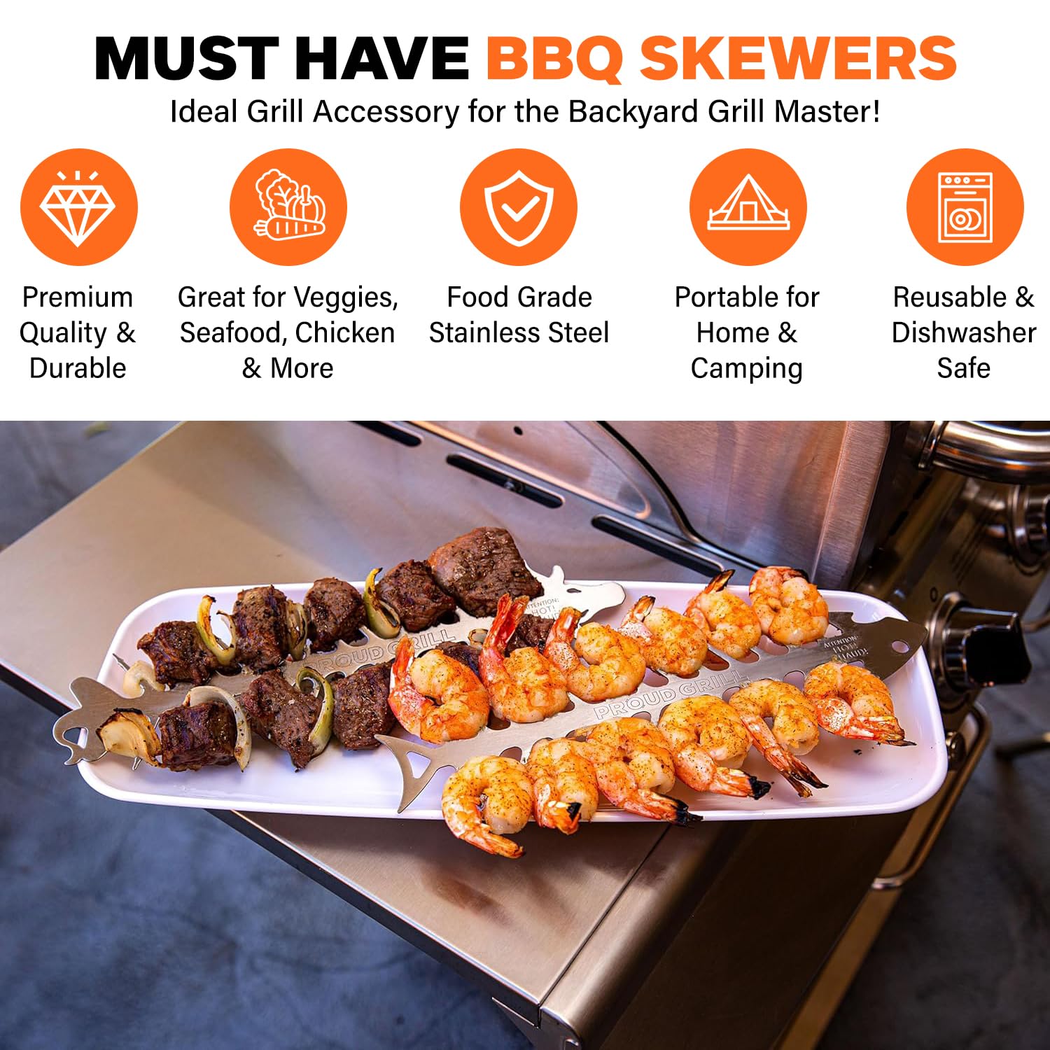 SKEWER SS CHRM 12.3X4.7'''' (Pack of 1)