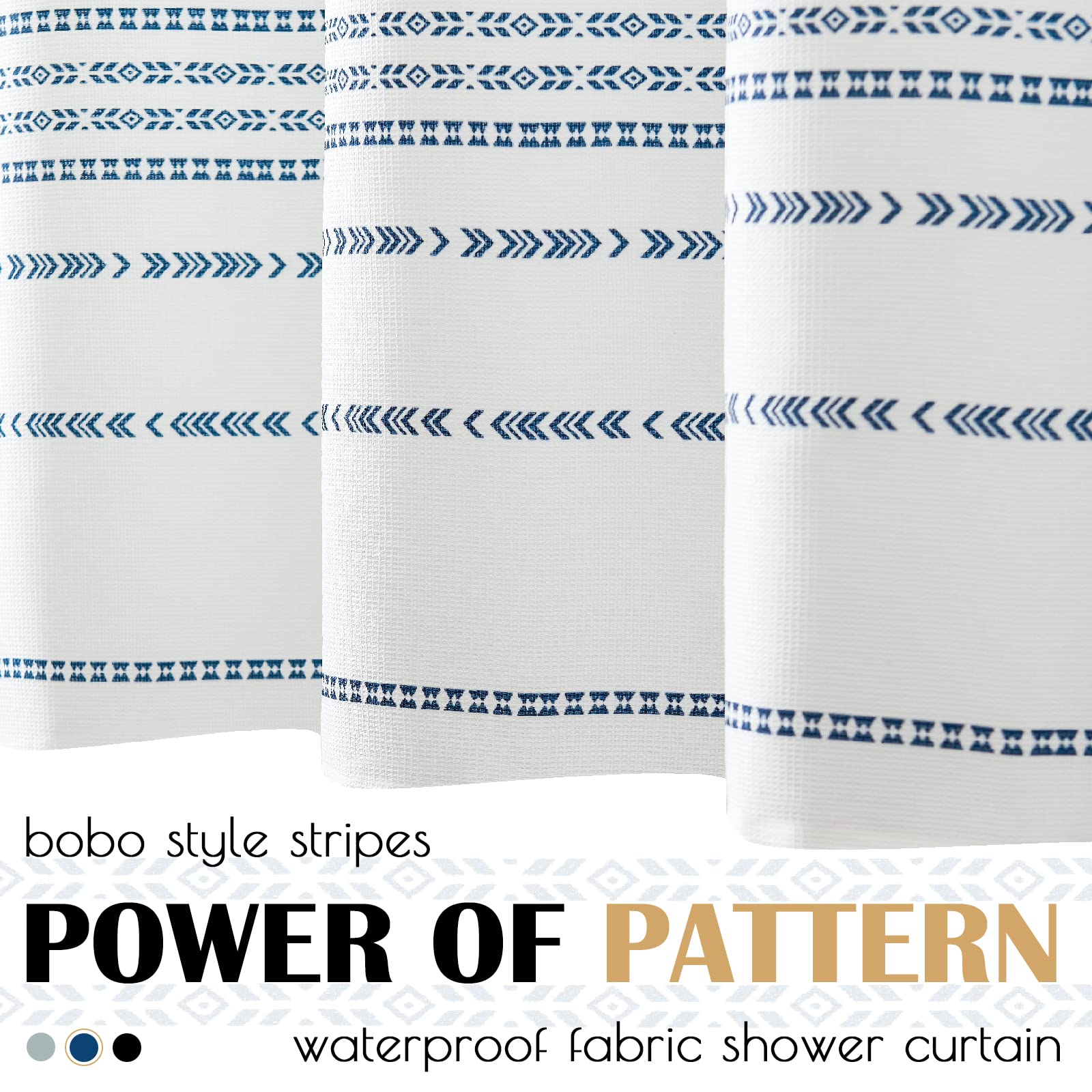 Jinchan Blue And White Shower Curtain Fabric Shower Curtain For Bathroom Modern Boho Shower Curtain Spring Waterproof In Bath 70