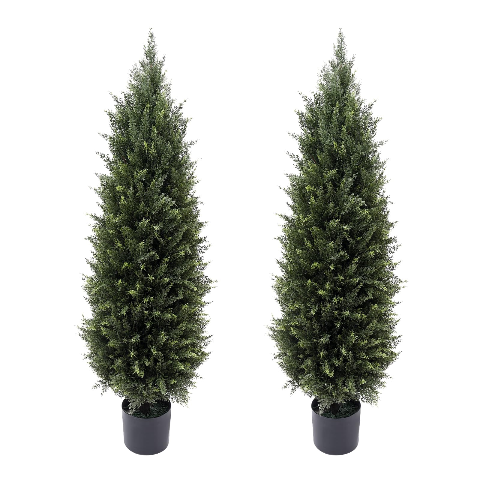 4ft(48   ) Artificial Cedar Outdoor Artificial Shrub Sunlight Resistant Leafy Potted Plant for Indoor Porch of Home and Office A