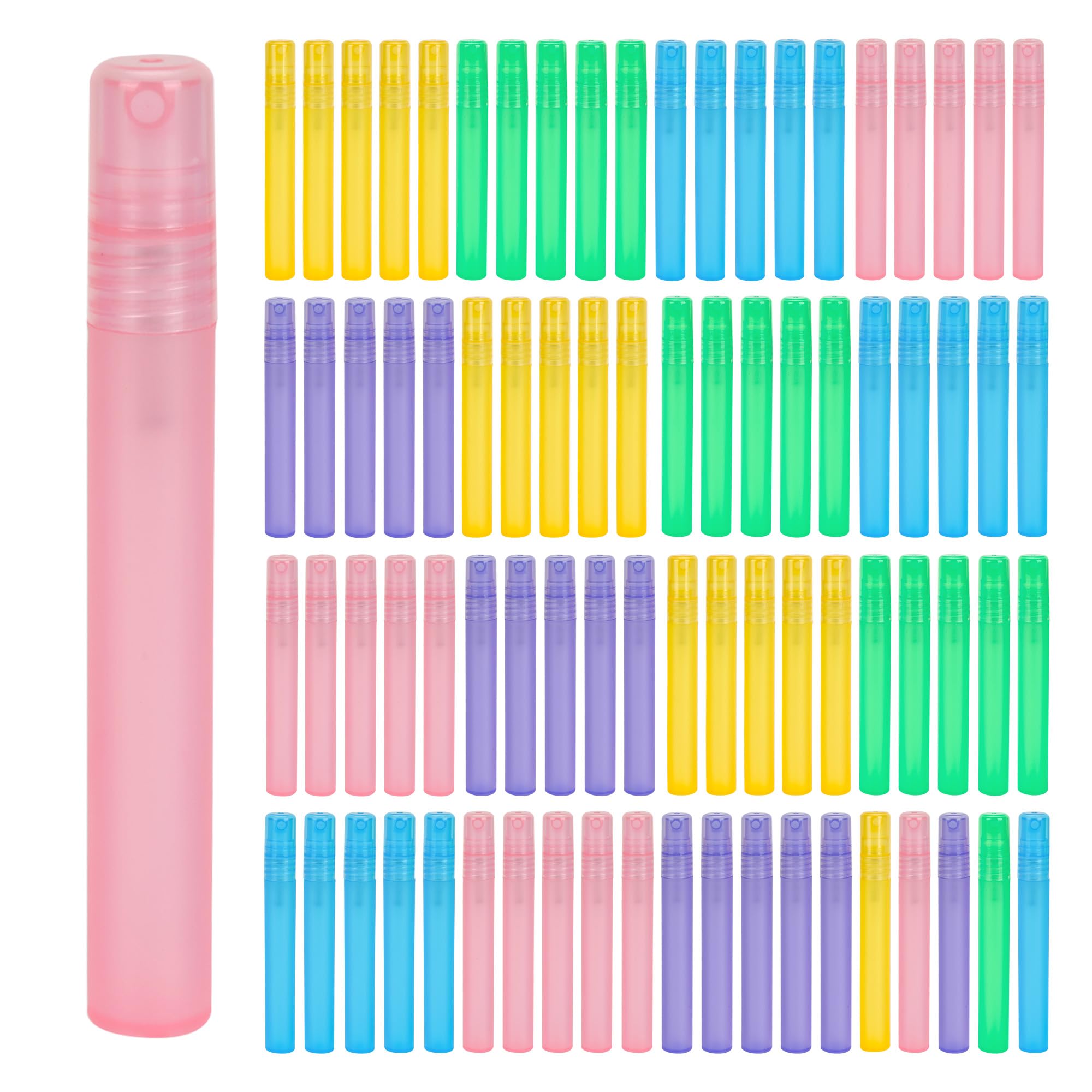Axigundaone 80 Pcs 10 ml Plastic Perfume Bottles,Colorful