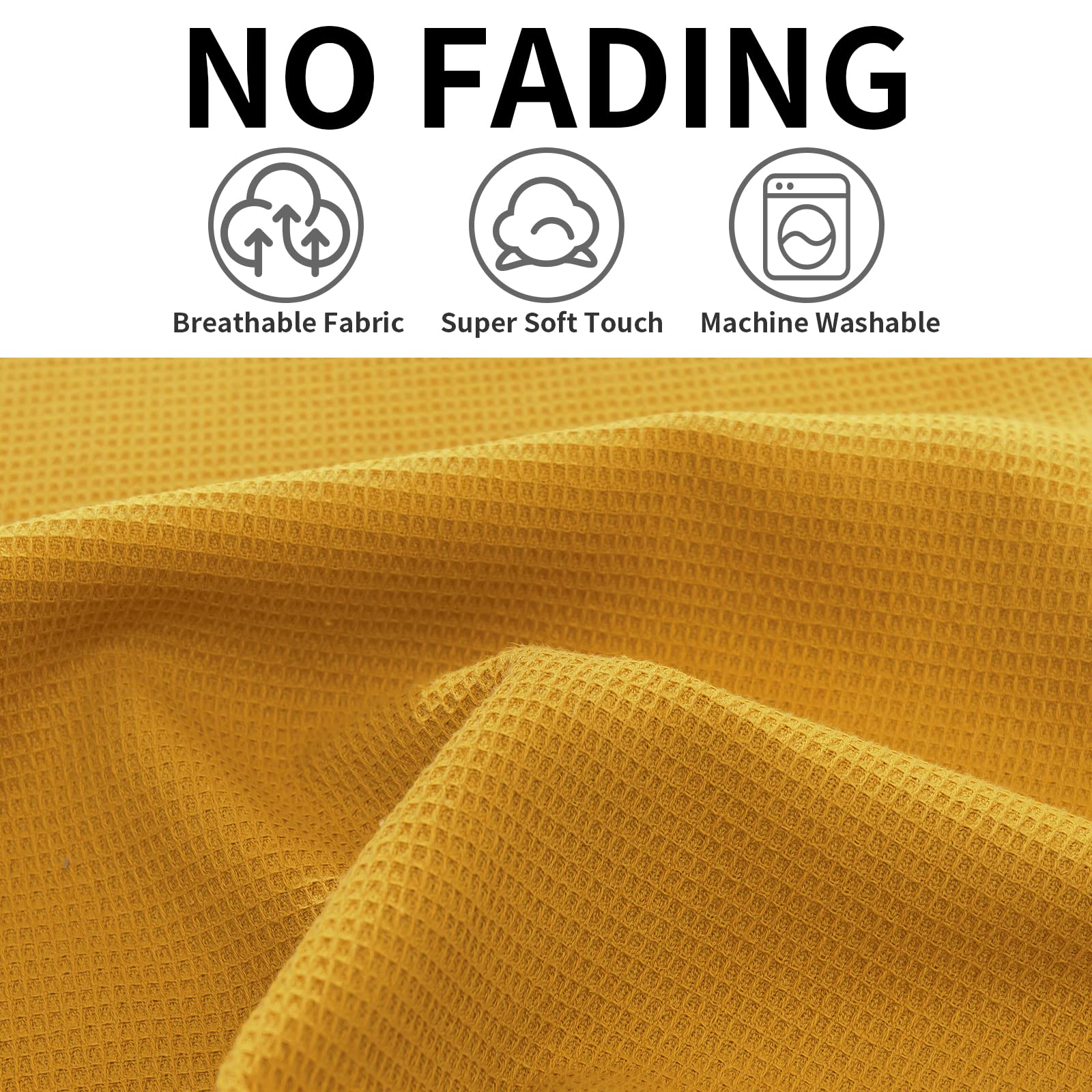 Quiltina Kitchen Towels 100% Cotton Absorbent Dish Towels Set, Waffle Weave Hand Towels, Ultra Soft Dish Drying Towels, Quick Dr