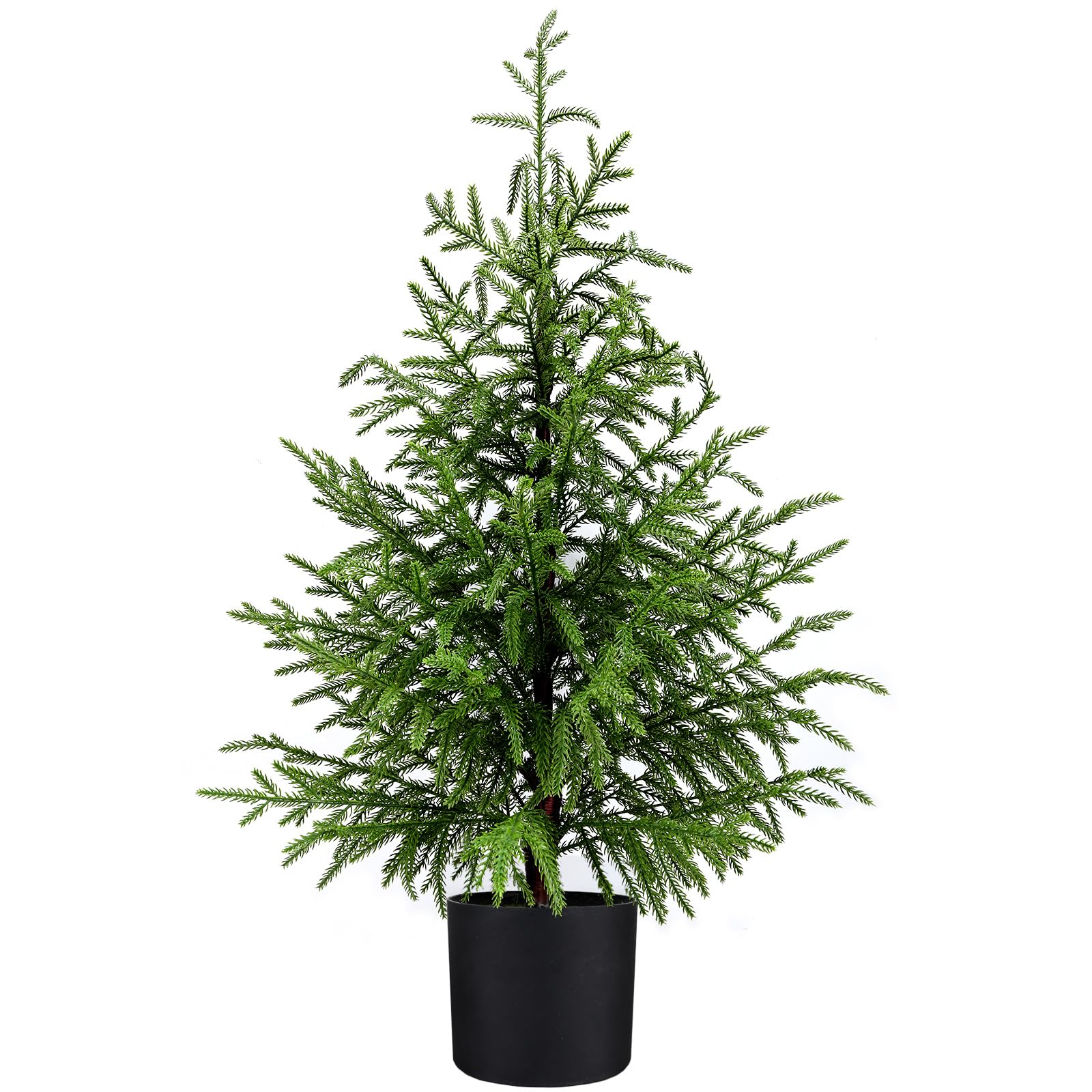 ENVEN Norfolk Pine Christmas Tree Realistic Faux Greenery for Tabletop Mantel Entryway Holiday or Year Round Home Decor (3FT-1Pa