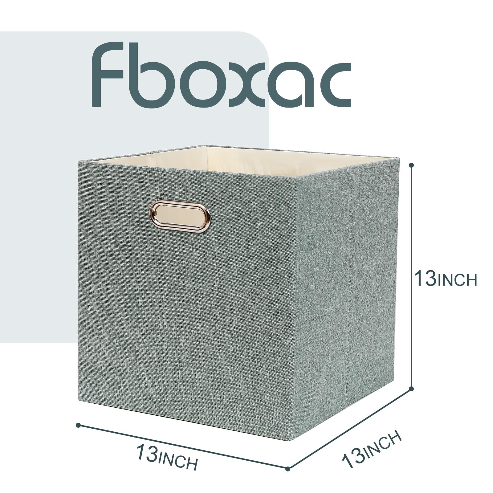 Fboxac Collapsible Organization Basket Fabric Foldable Box With Handles, 13X13 Cube Storage Bins Set Of 4, Thick And Heavy Duty