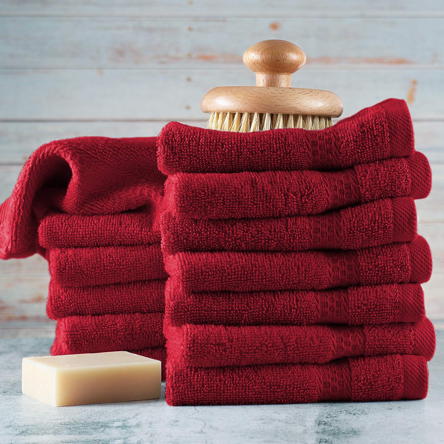 Hearth & Harbor Washcloths 12 Pack - 100% Cotton Washcloth For Body And Face, High Absorbent And Soft 13''X13'' Body Wash Cloth,