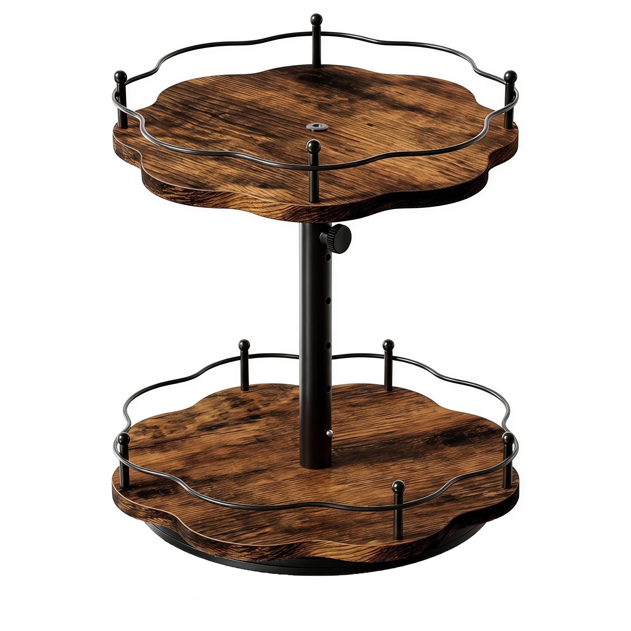 2 Tier Lazy Susan Turntable for Table Top, Cabinet, Corner, Kitchen