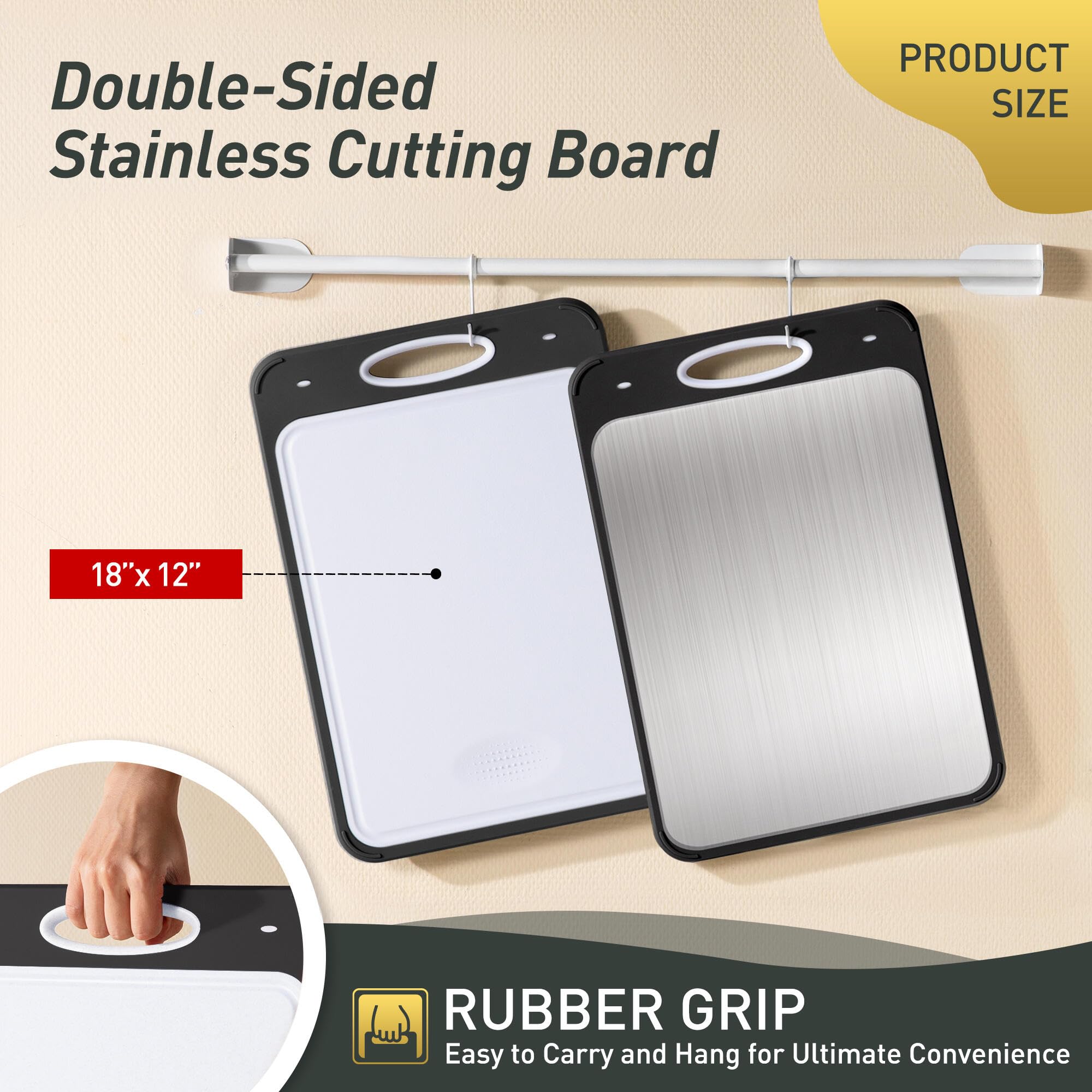 2 in 1 Stainless Steel Cutting Board with Handle Great Grandma Christmas Xmas Birthday Mother Gifts Ideas Grandmother Gigi Grann