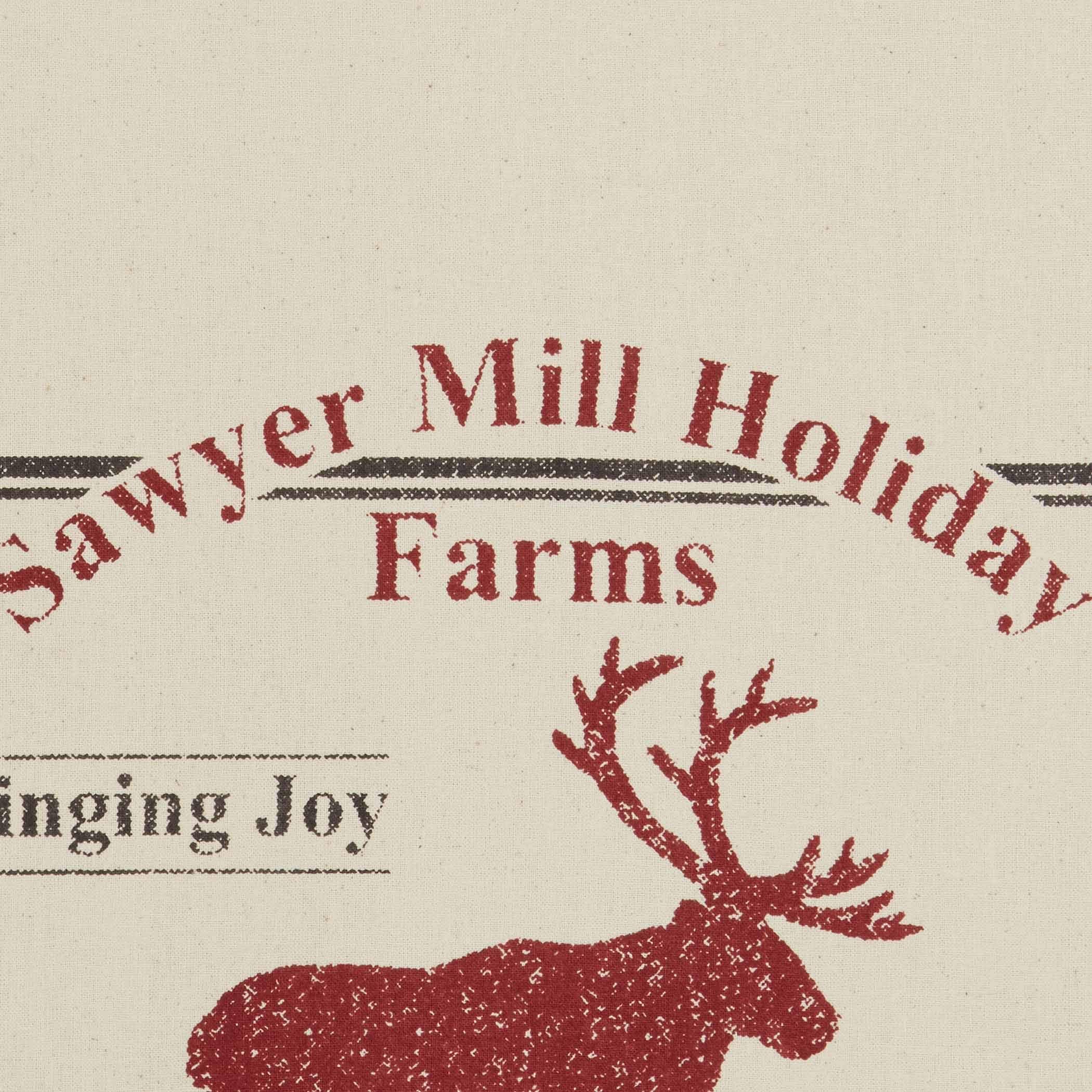 Vhc Brands Farmhouse Natural Creme White Text Cotton Sawyer Mill Holidays Christmas Decor Cookie & Reindeer Chow Recipes Fabric