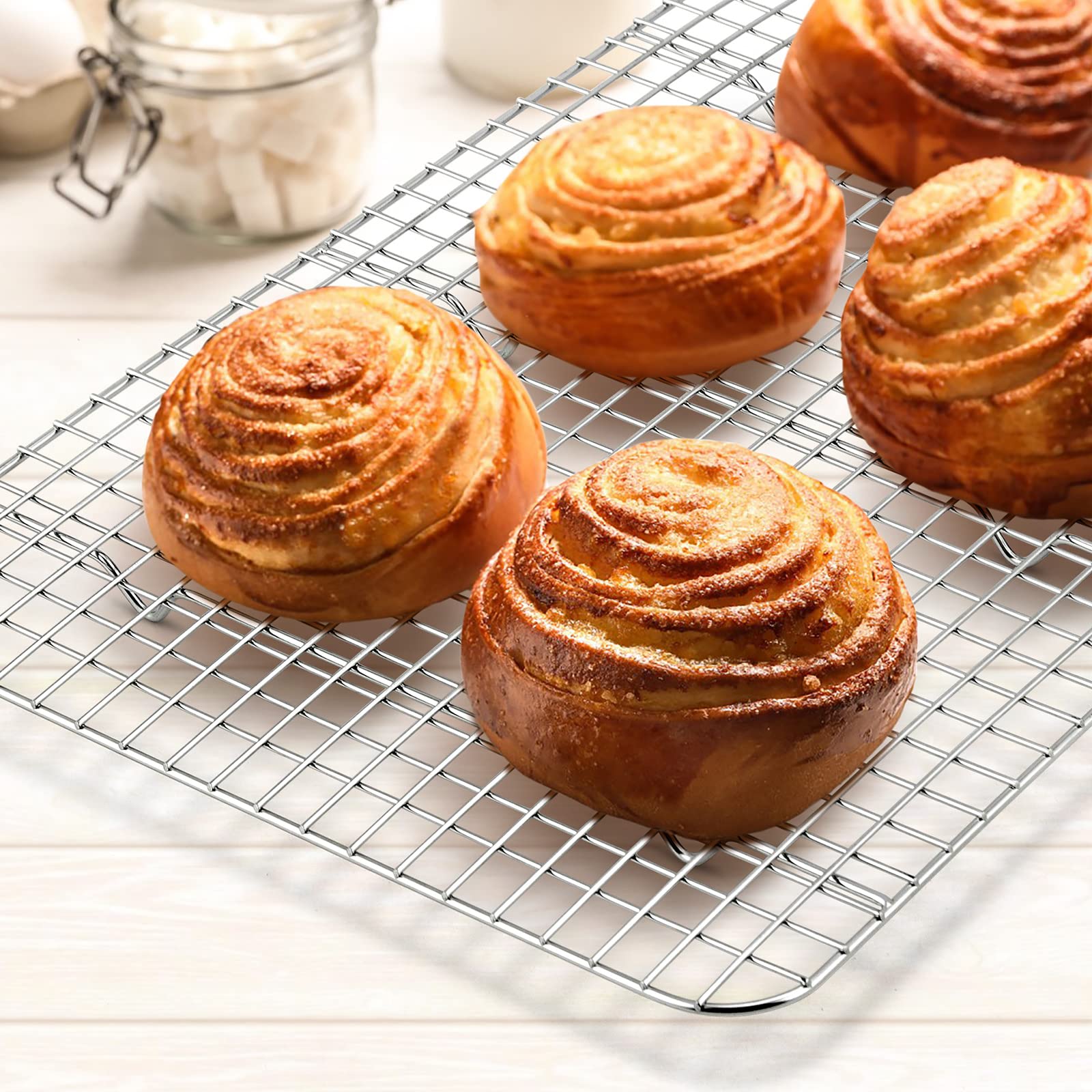 Cooling Rack Set Of 2, E-Far 1/2 Sheet Baking Racks For Oven Cooking Roasting Grilling, Stainless Steel 16.6    X 11.6    Wire R
