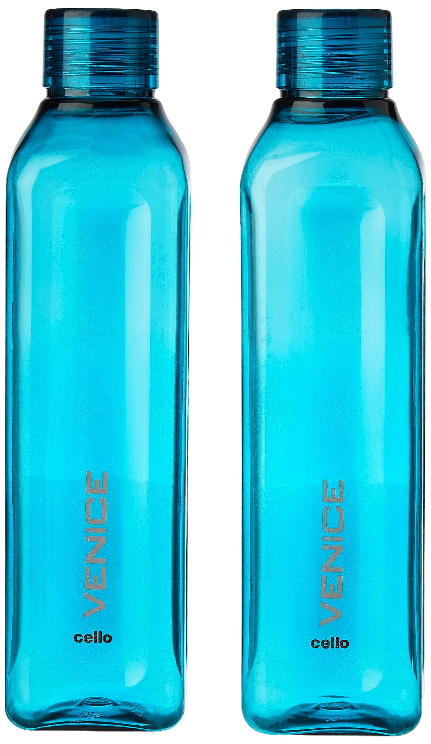 Cello Venice Water Bottles Set Of 2, 1000Ml Each, Green | Food Grade, Unbreakable Bottle Set For Office |Leakproof, Lightweight 