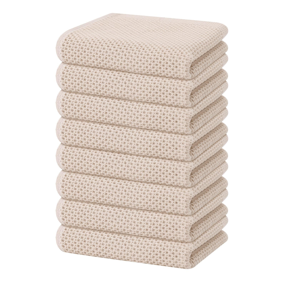Homaxy 100% Cotton Waffle Weave Kitchen Dish Towels, Ultra Soft Absorbent Quick Drying Cleaning Towel, 13 X 28 Inches, 8-Pack, B