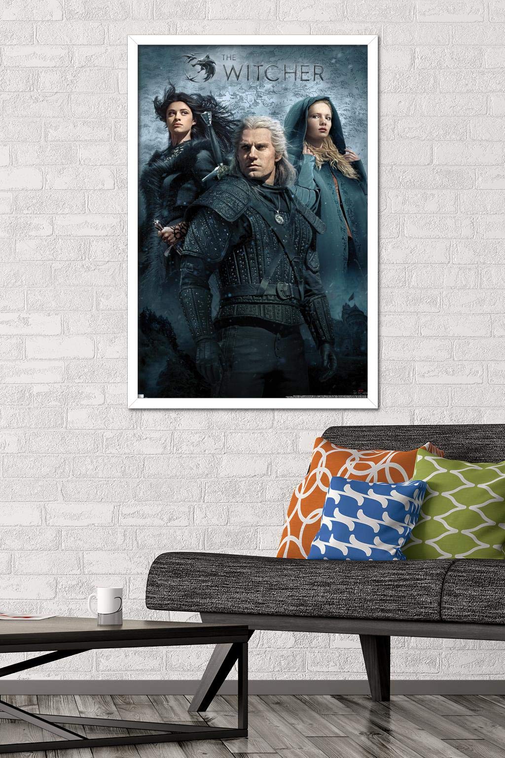 Trends International Netflix The Witcher - Key Art Wall Poster, 22.375'' X 34'', White Framed Version