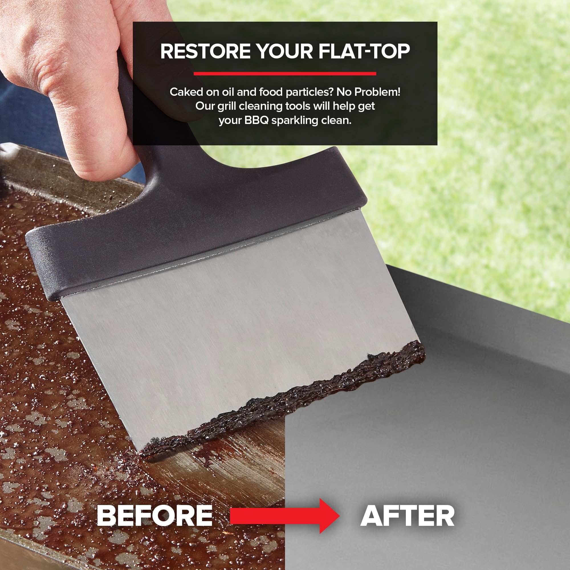 15-Piece Griddle Cleaning Kit, 10 Scouring Pads, 2 Grill Stone Bricks, 1 Indoor Grill Scraper, 2 Handles, Griddle Cleaner Kit Fo