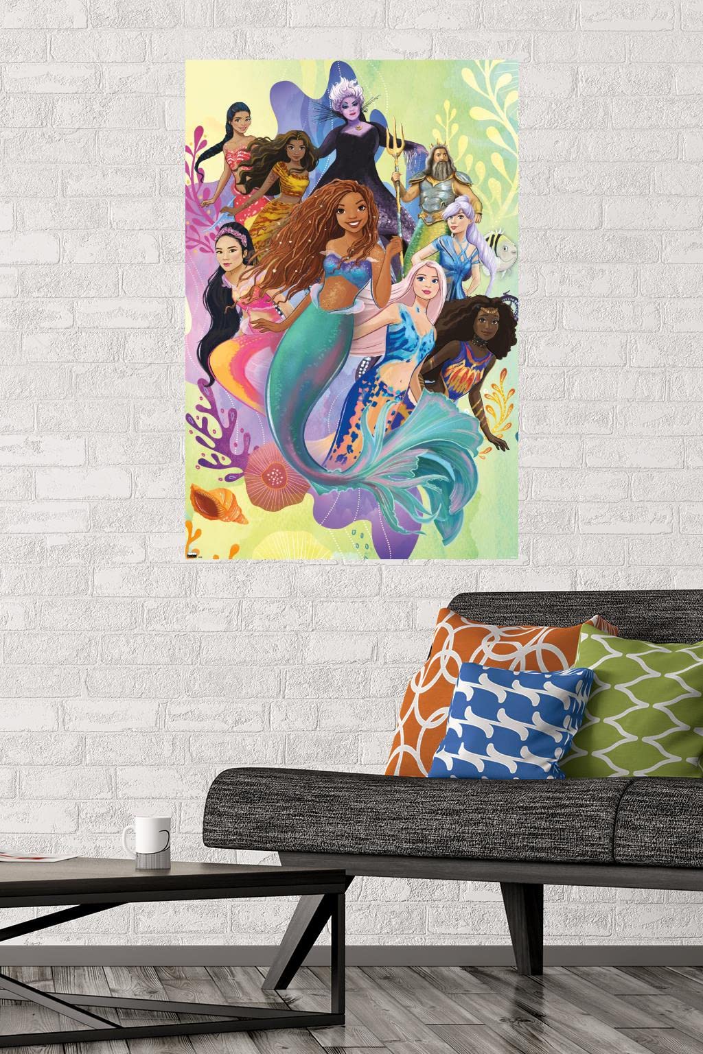 Trends International Disney Little Mermaid - Group Wall Poster, 22.37'' X 34.00'', Poster & Mount Bundle
