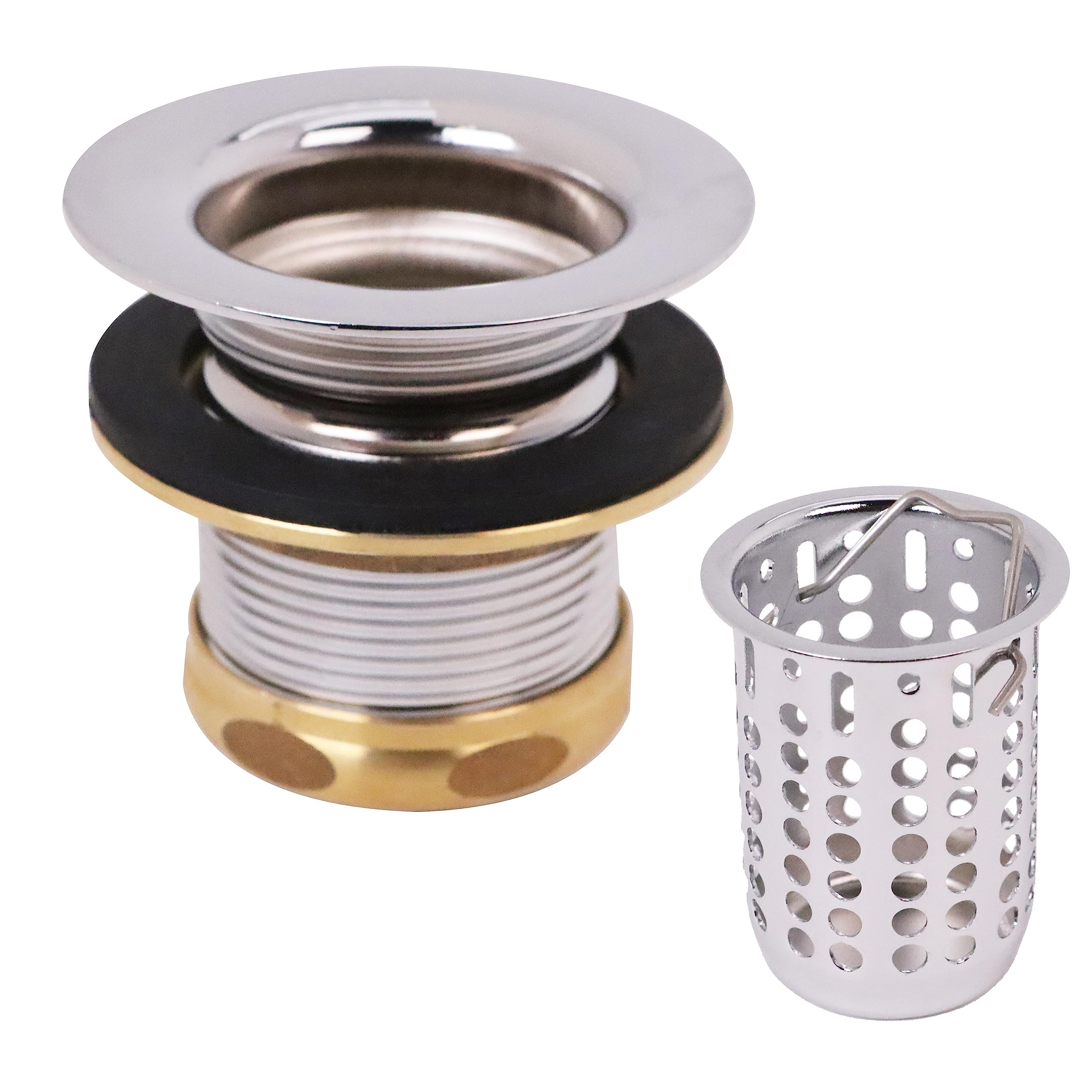 Westbrass D218-26 Junior Bar and Laundry Sink Drain Assembly with Removable Strainer Basket, 1-Pack, Polished Chrome