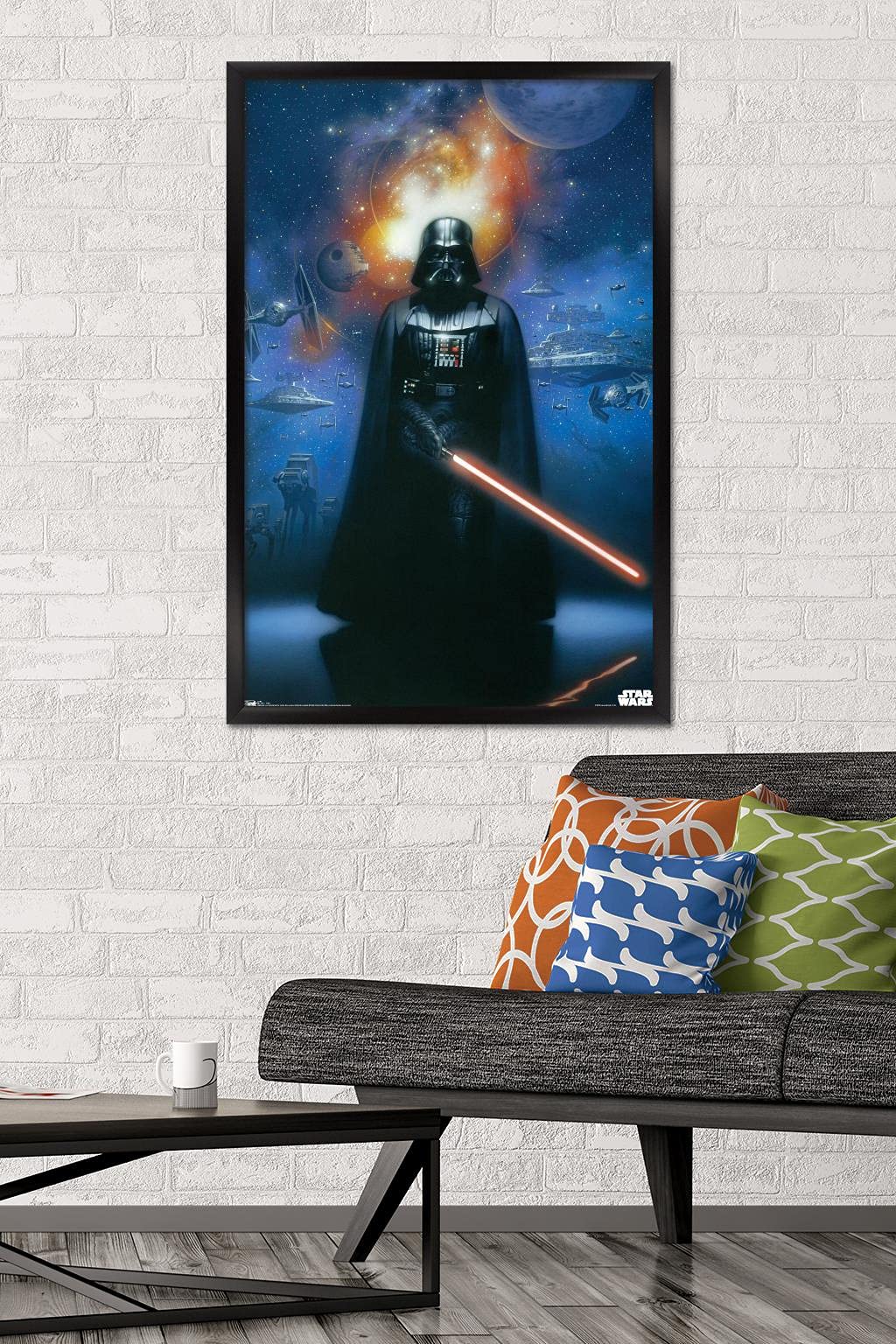 Trends International Star Wars: Saga - Vader In Space Wall Poster, 22.375'' X 34'', Black Framed Version