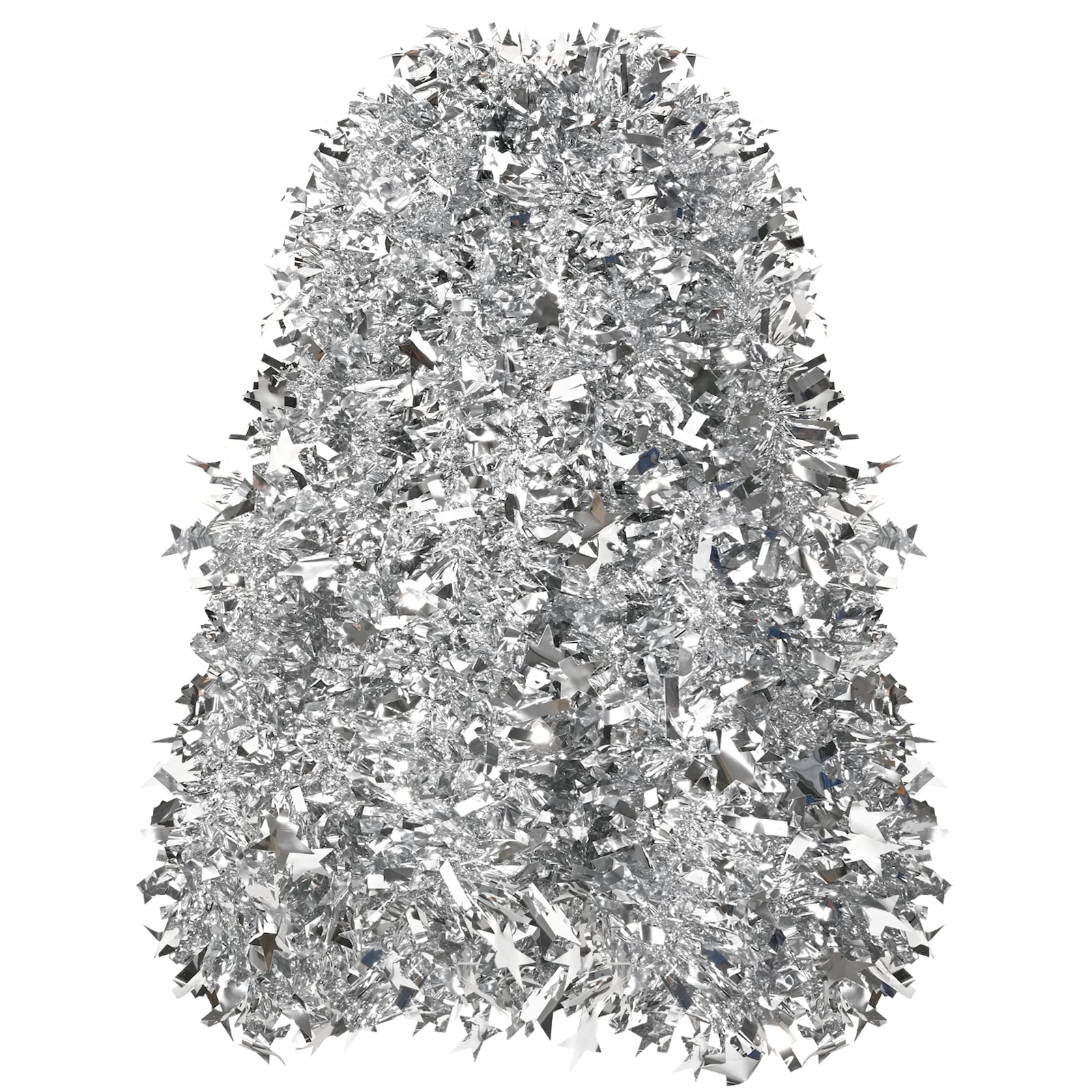 33ft Silver Christmas Tinsel Garland,Xmas Metallic Twisted Hanging Garland with Star for Chistmas Tree Fireplace Home Decoration