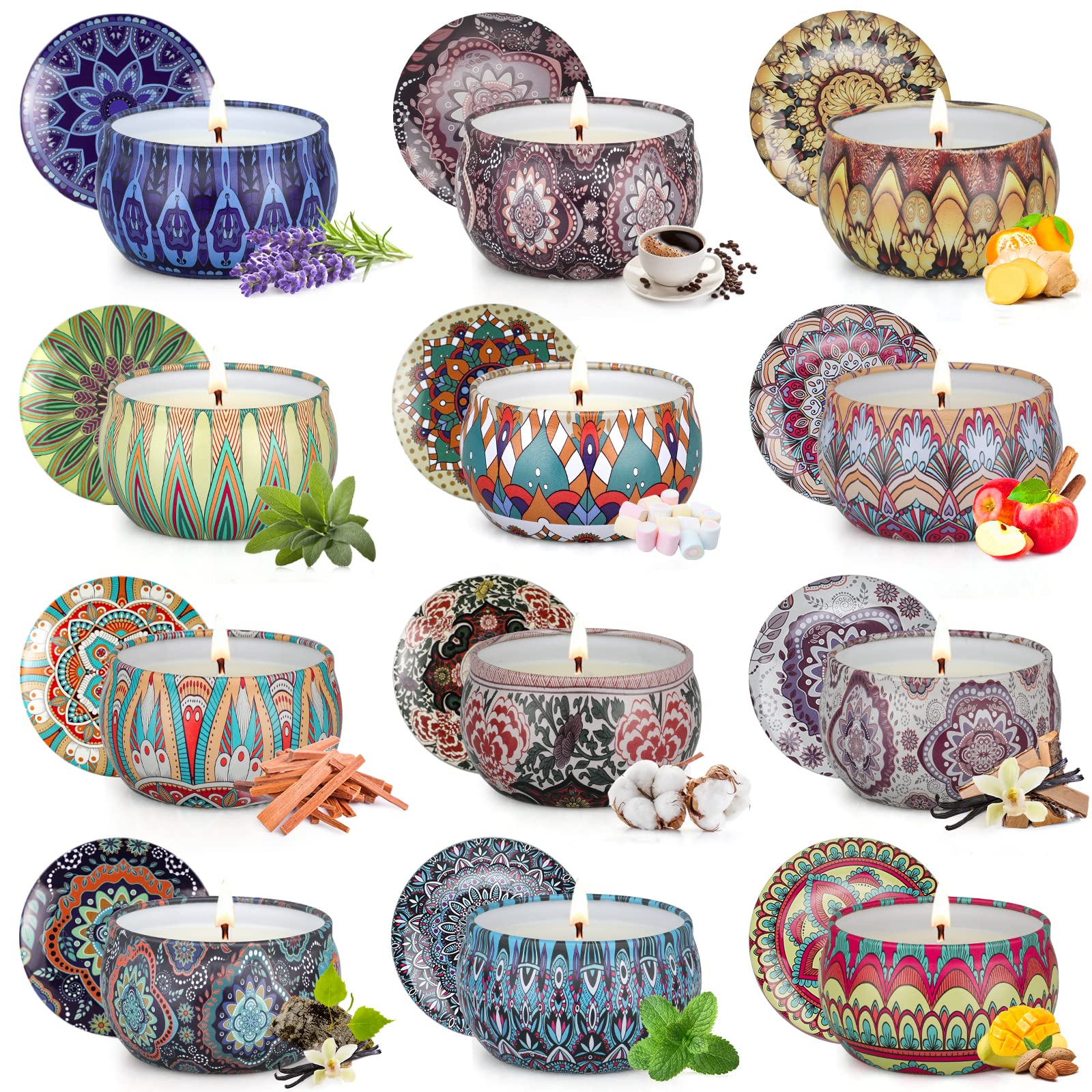 12 Pack Scented Candles Clearance, Valentines Day Gifts for Women, Candles for Home Scented Long Lasting Natural Soy Candles, Wo