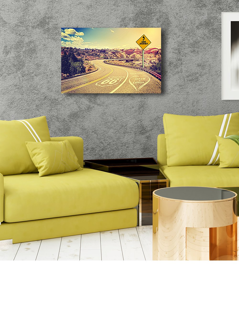 Ipic - Love Journey Personalized Canvas Print Artwork For Romantic Anniversary And Wedding Gifts; 30X20