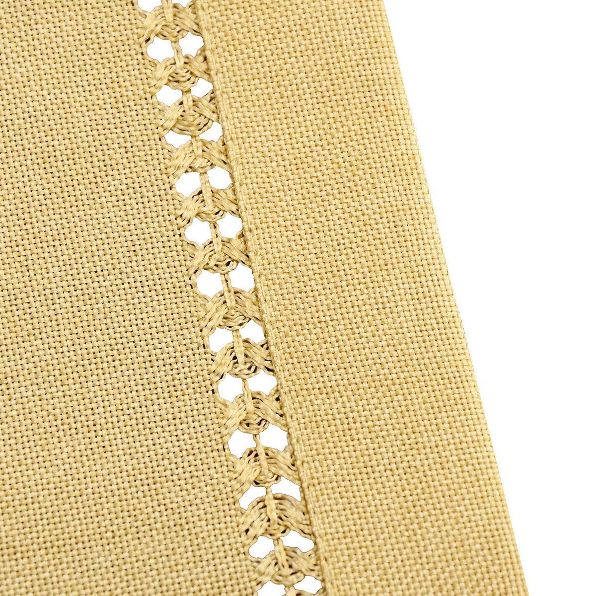 Grelucgo Handcrafted Solid Color Dining Table Runner, Dresser Scarf, Double-Hemstitched (Yellow, 14 X 54)