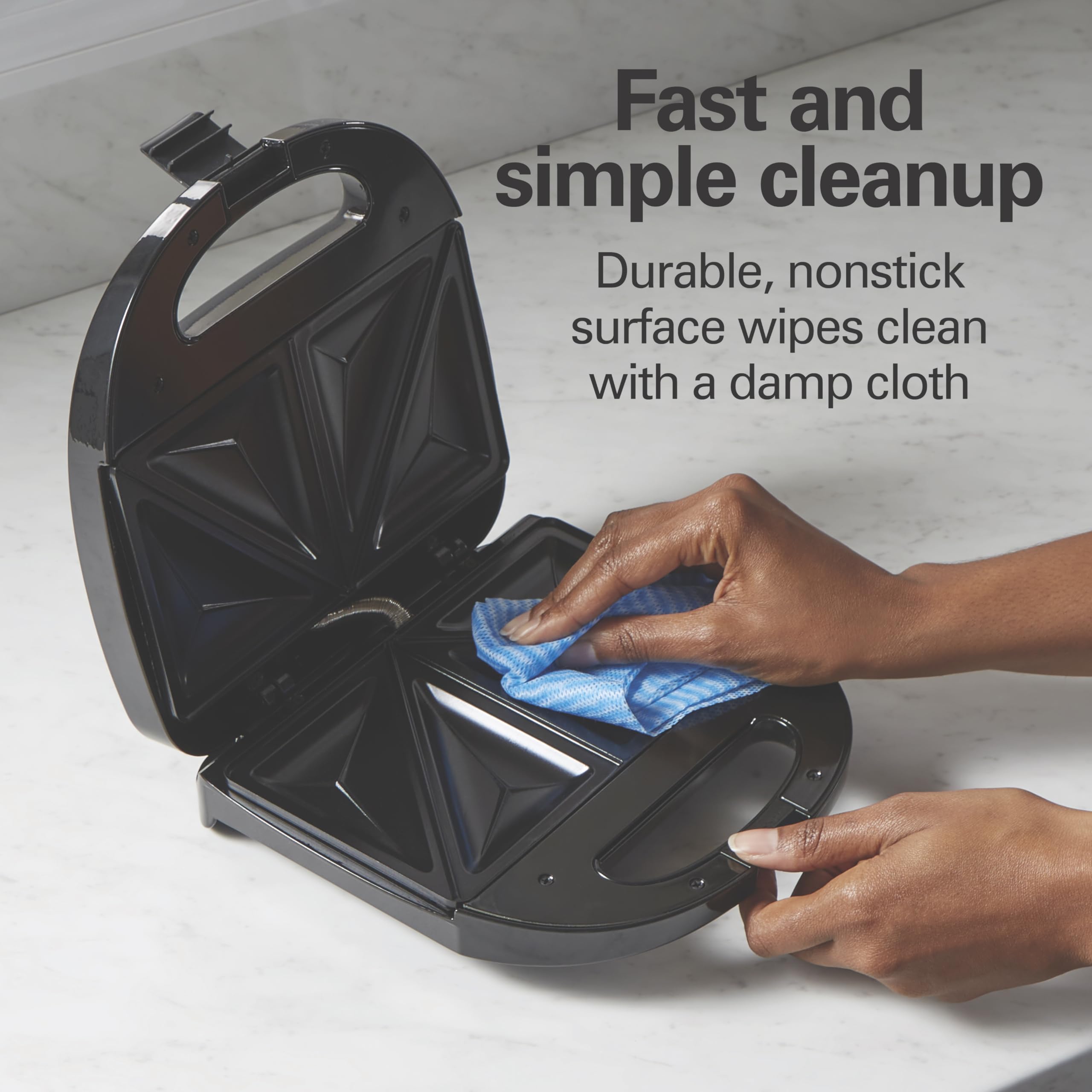 Hamilton Beach Electric Sealed Sandwich Maker Grill With Nonstick Plates, Makes Stuffed French Toast, Omelets, Compact & Easy To