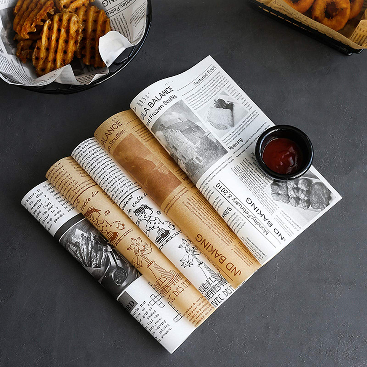 Ybb 100Pcs Deli Wax Paper Sheets For Food, Basket Liners Food Picnic Paper Sheets Greaseproof Deli Wrapping Sheets, 10 X 10 Inch