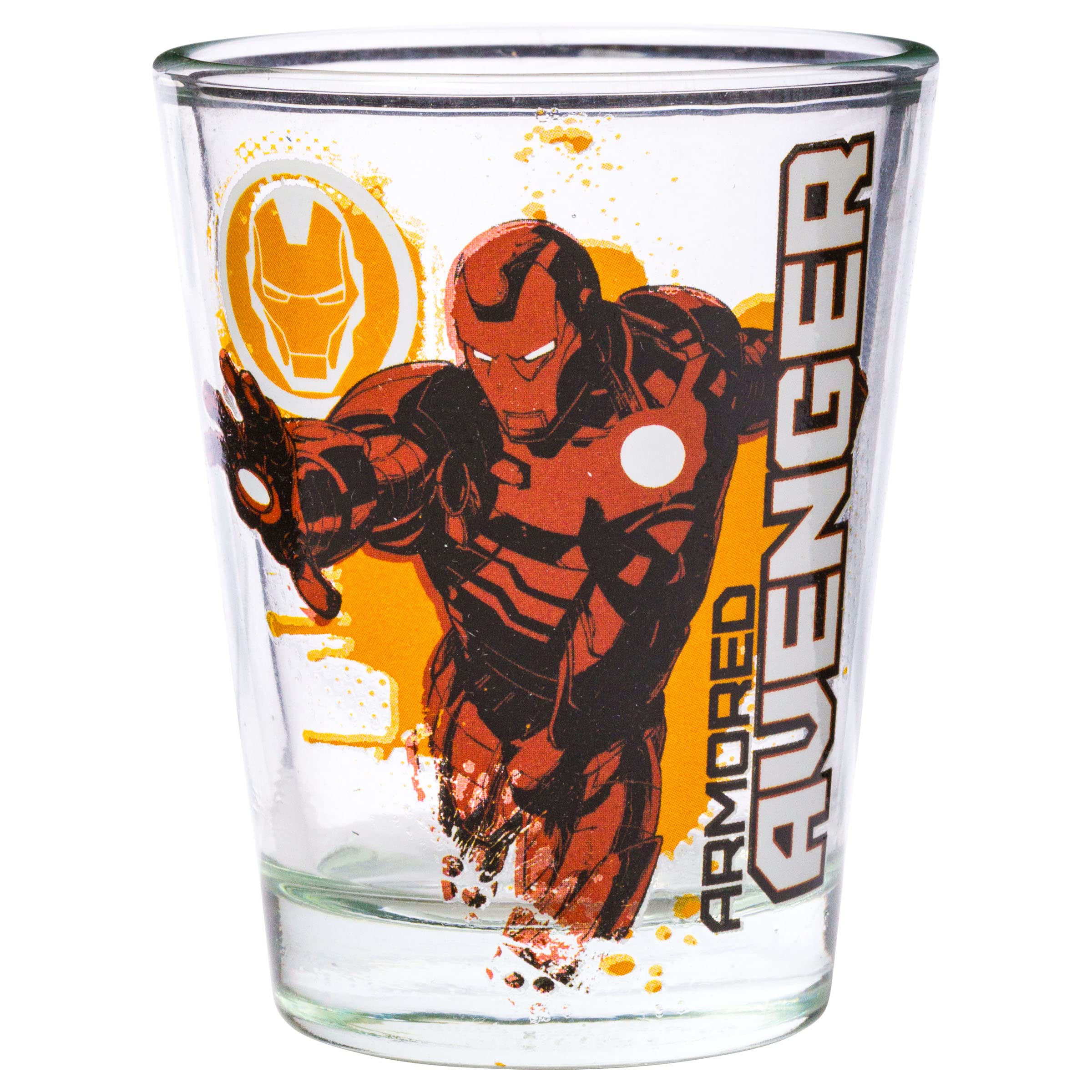 Silver Buffalo Marvel Avengers Featuring Iron Man, The Hulk, Captain America, And Thor 4 Pack Mini Glasses, 1.5 Ounces