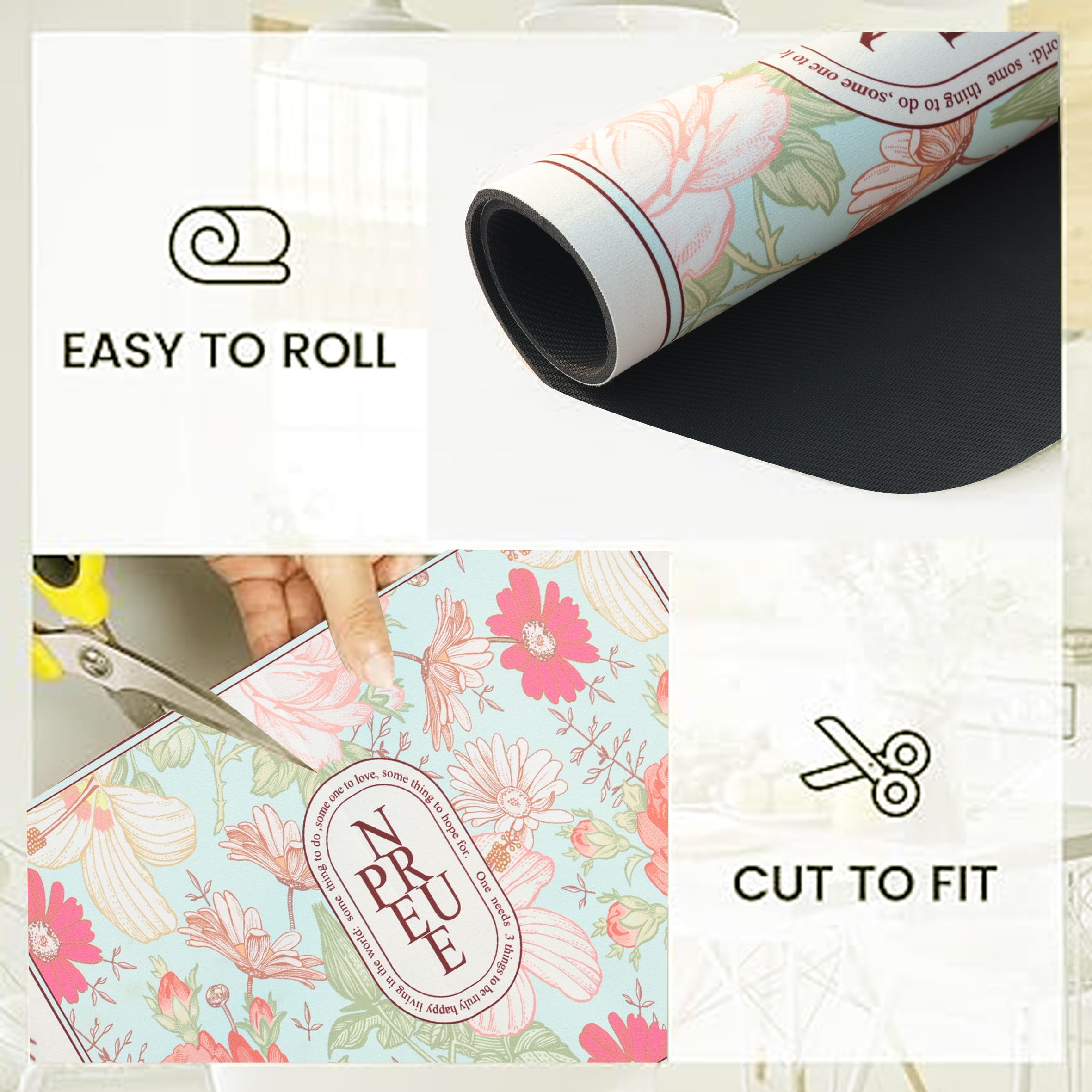 Homecloud Dish Drying Mat For Kitchen Counter Hide Stain Super Absorbent, Non-Slip, Heat-Resistant, Great For Dishes,Rack Pad, K