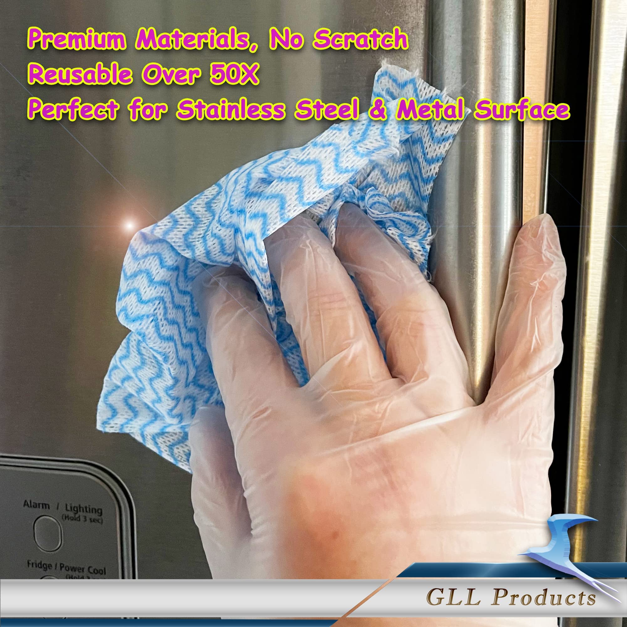 GLL Disposable Cleaning Cloths Wipe Roll, Dish Wash Cloths, Cleaning Washcloth Towel for Kitchen Bathroom Furniture and Car (Pac