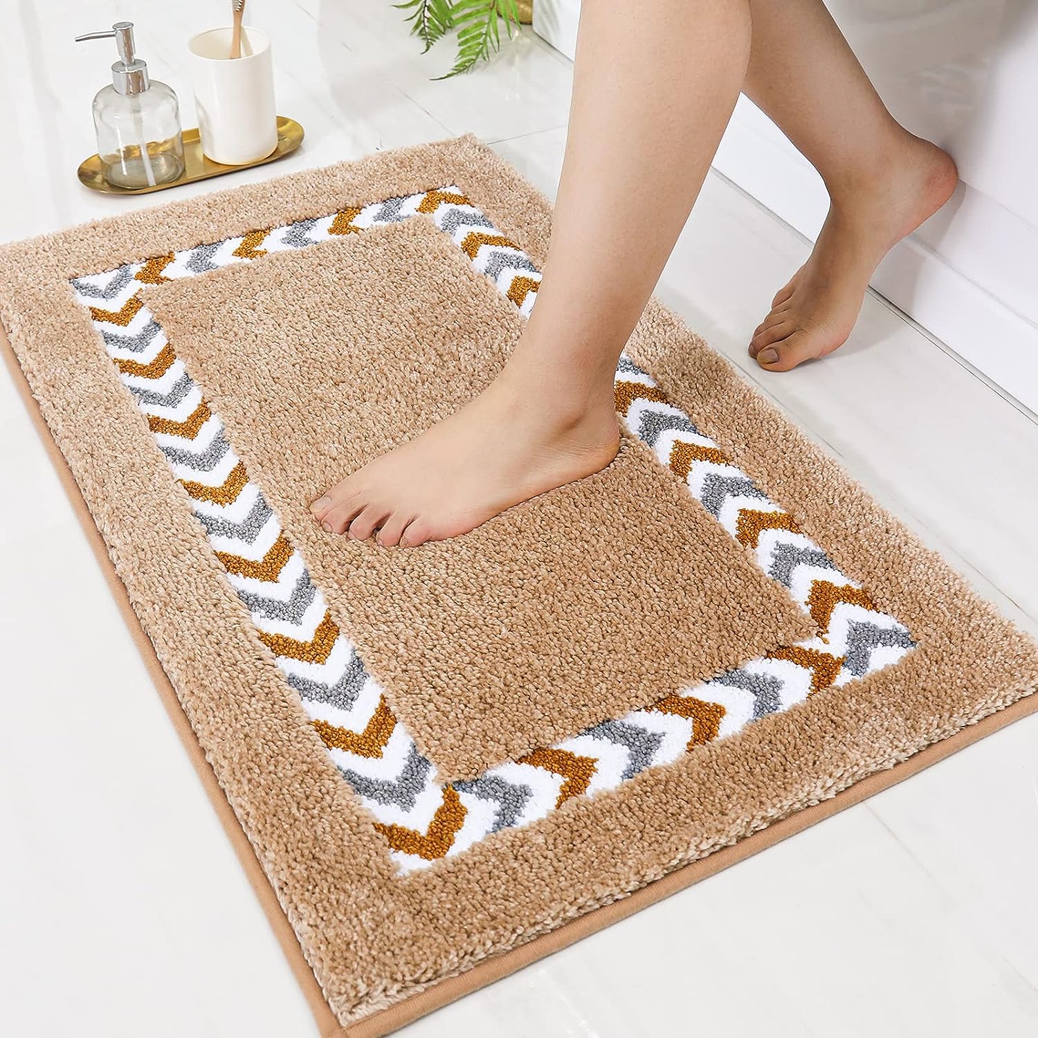 Roseate Race Track Super Soft Anti Skid (40X60 Cm) Super Absorbent Mats Microfibre 2000 Gsm Mat For Bathroom/Bedroom/Kitchen/Doo