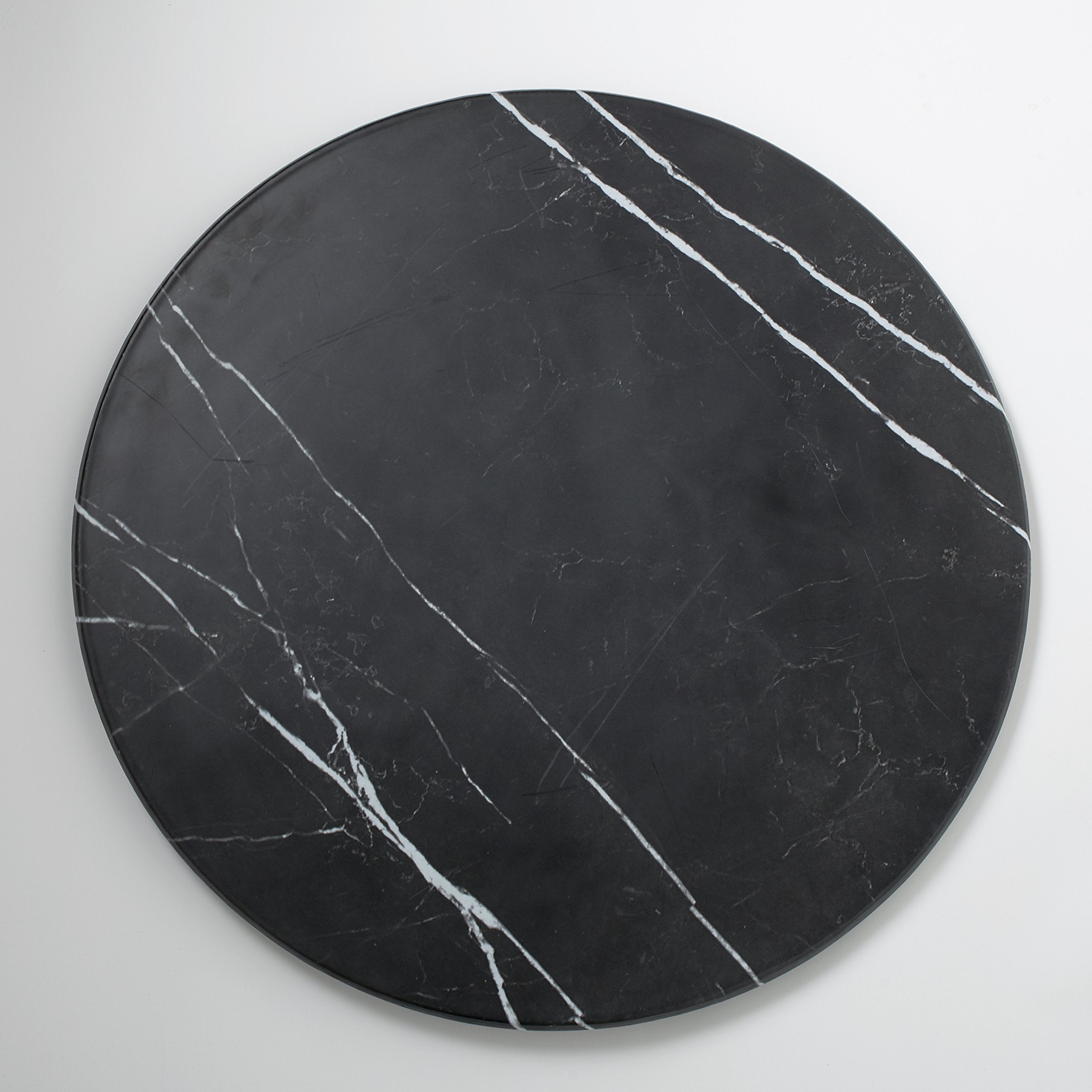 American Metalcraft MB21 Melamine Round Serving Board, Marble, Black, 21 1/2-Inch Diameter