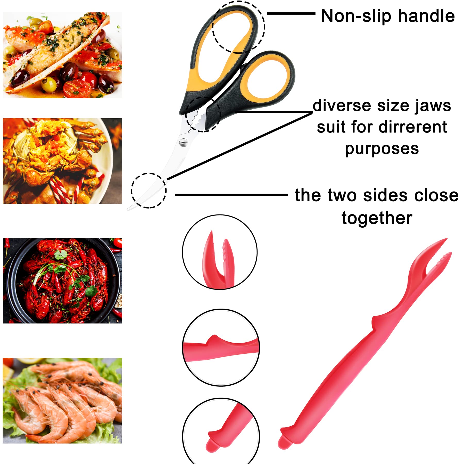 mobzio Seafood Cracker Tools Set - 21 Pcs with Crab Crackers, Forks, Lobster Shellers, Scissors & Storage Bag - Portable Party Supplies