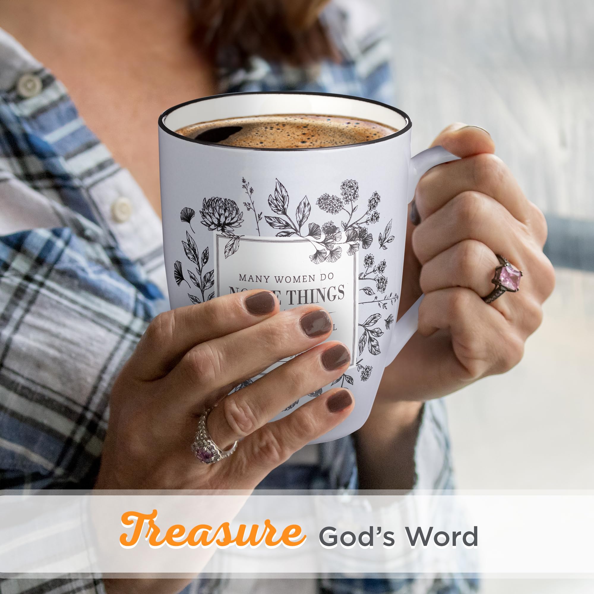 Christian Art Gifts Inspirational Microwave/Dishwasher Safe Coffee & Tea Scripture Mug: Many Women Do Noble Things Encouraging P