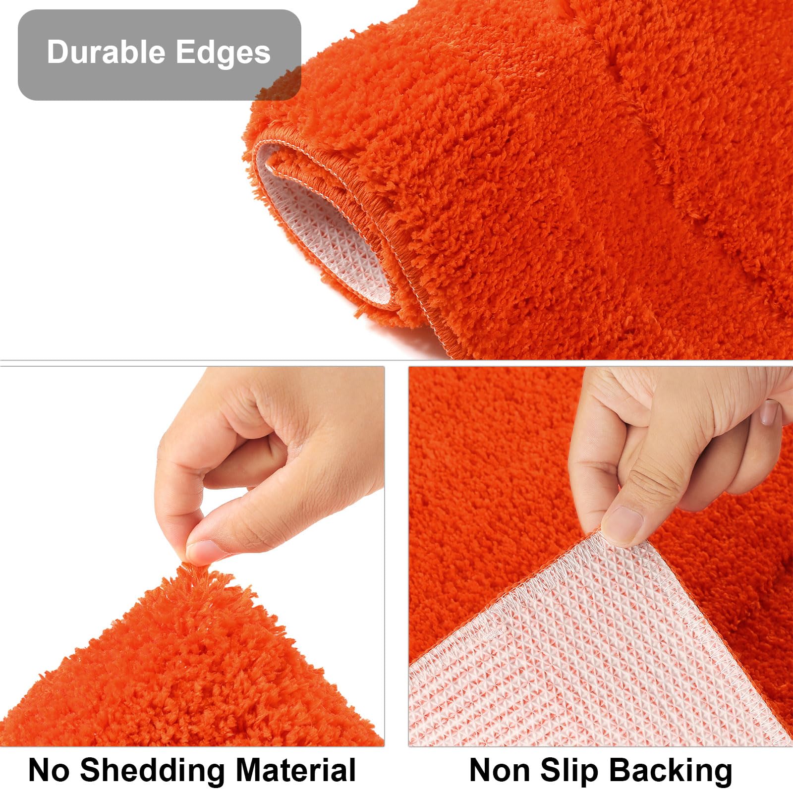 Shacos Microfiber Bathroom Rugs Sets 3 Piece, Extra Soft Absorbent Non Slip Bath Rugs Machine Washable Dry Shaggy Bath Mats With