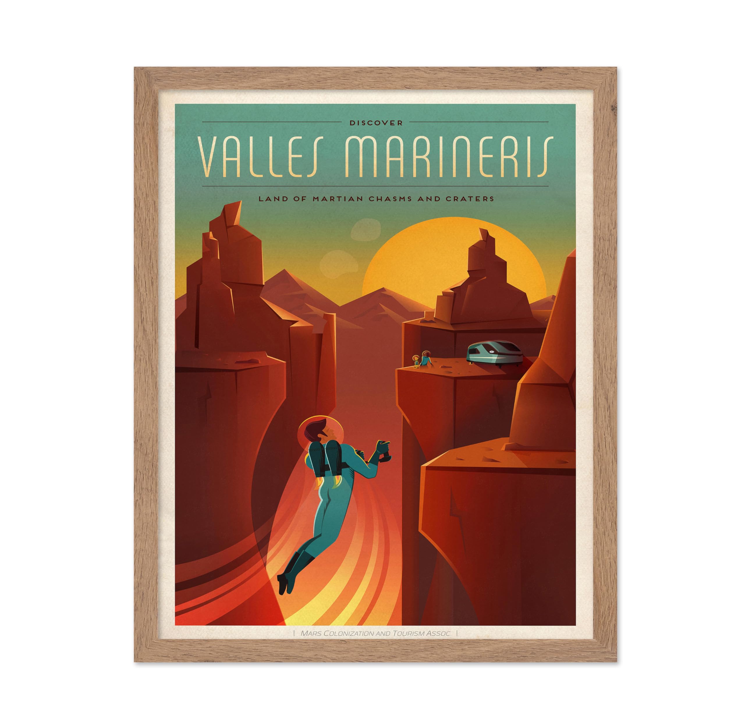 Poster Master Astronomy Poster - Valles Marineris Travel Poster - Gift for Astronomers and Space Exploration Enthusiasts - Wall 
