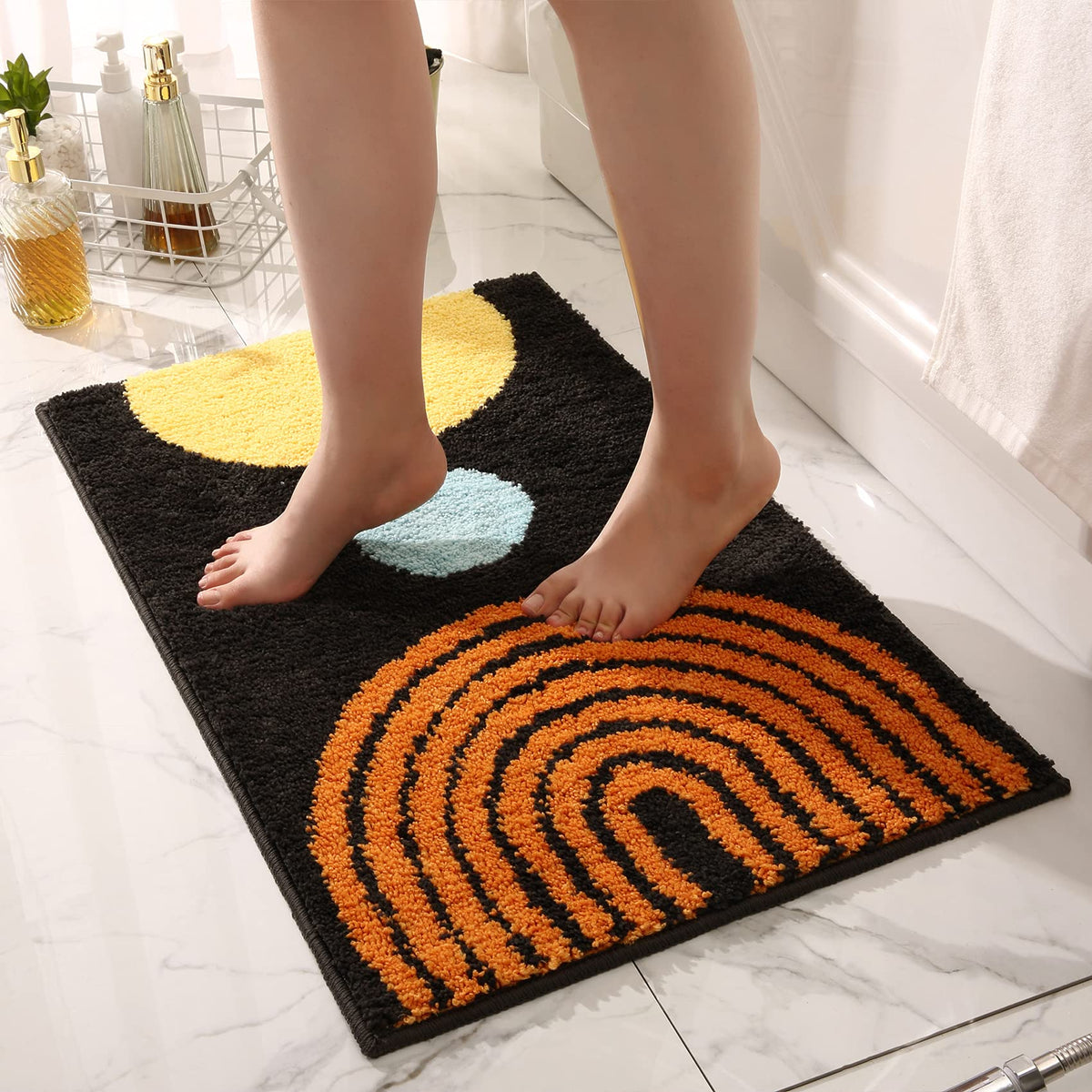 Boho Bath Rug Set Dbjoy Boho Bathroom Rugs Non-Slip Abstract Bath Rugs Microfiber Cute M ...