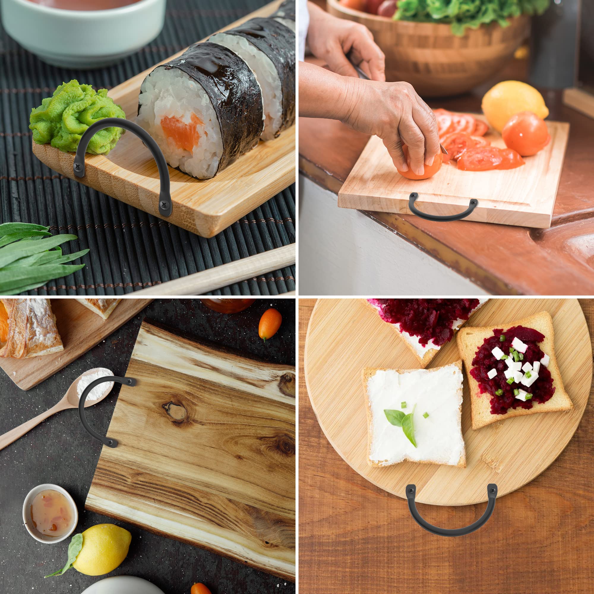 Serving Tray Handles Hardware, Side Fixing Handle For Trays Cutting Board And Charcuterie Board,Metal Rustic Curved Handle Pulls