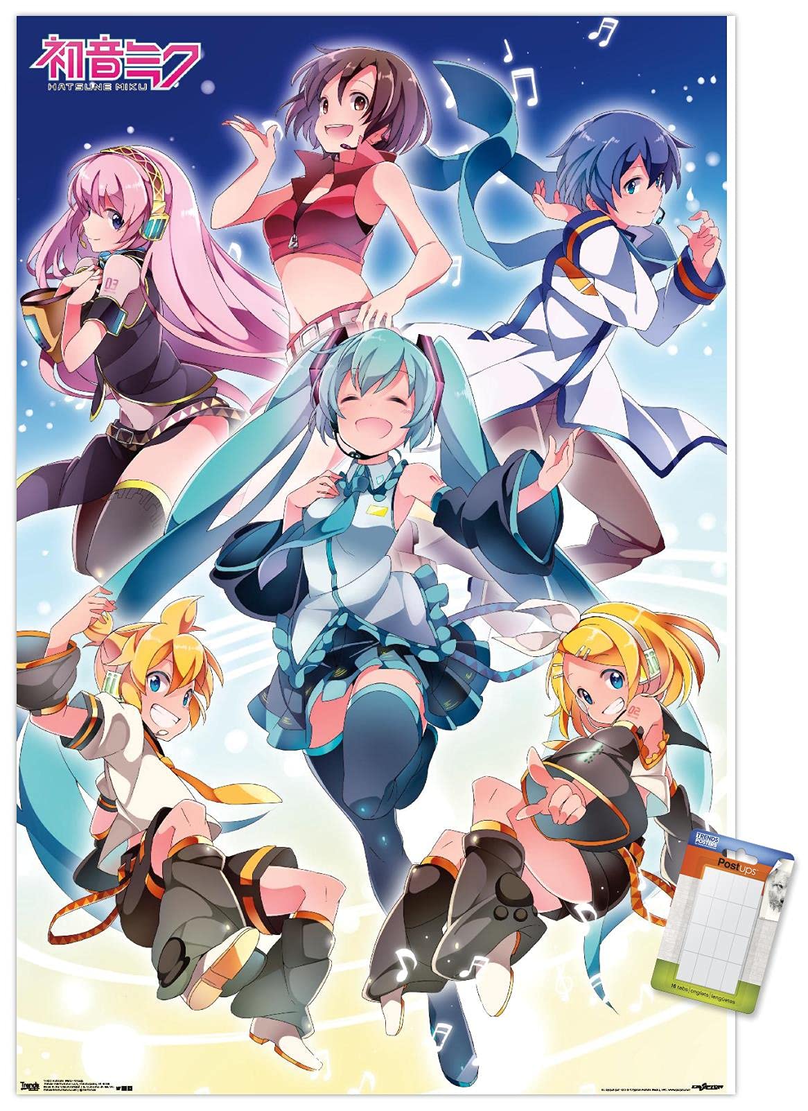 Trends International Hatsune Miku - Group Wall Poster, 14.725'' X 22.375'', Premium Poster & Mount Bundle