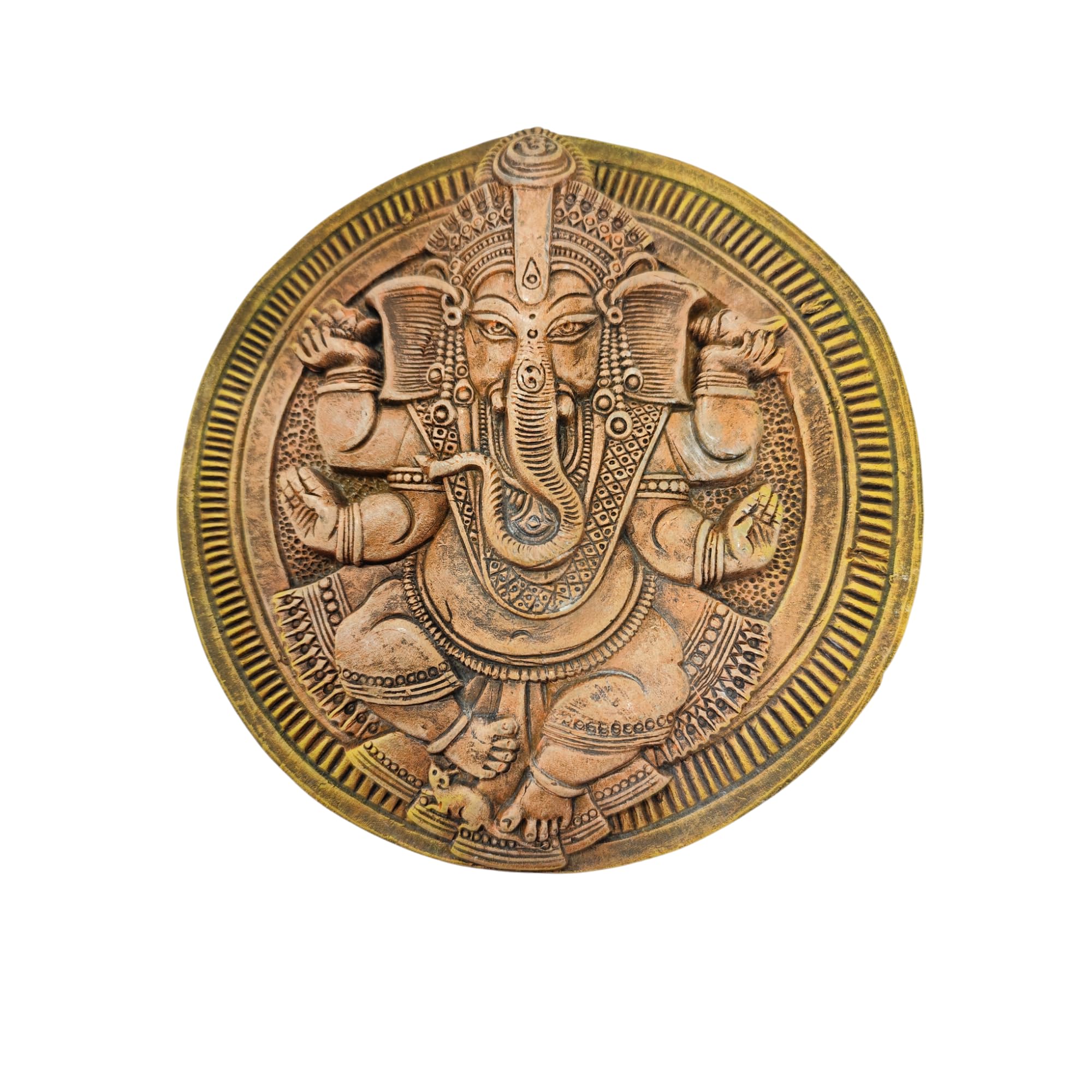 Haus Fabula Terracotta Clay Wall Hanging Lord Ganesha Idol Handmade Eco-Friendly For Home Decor/Diwali Festival/Religious Gift G