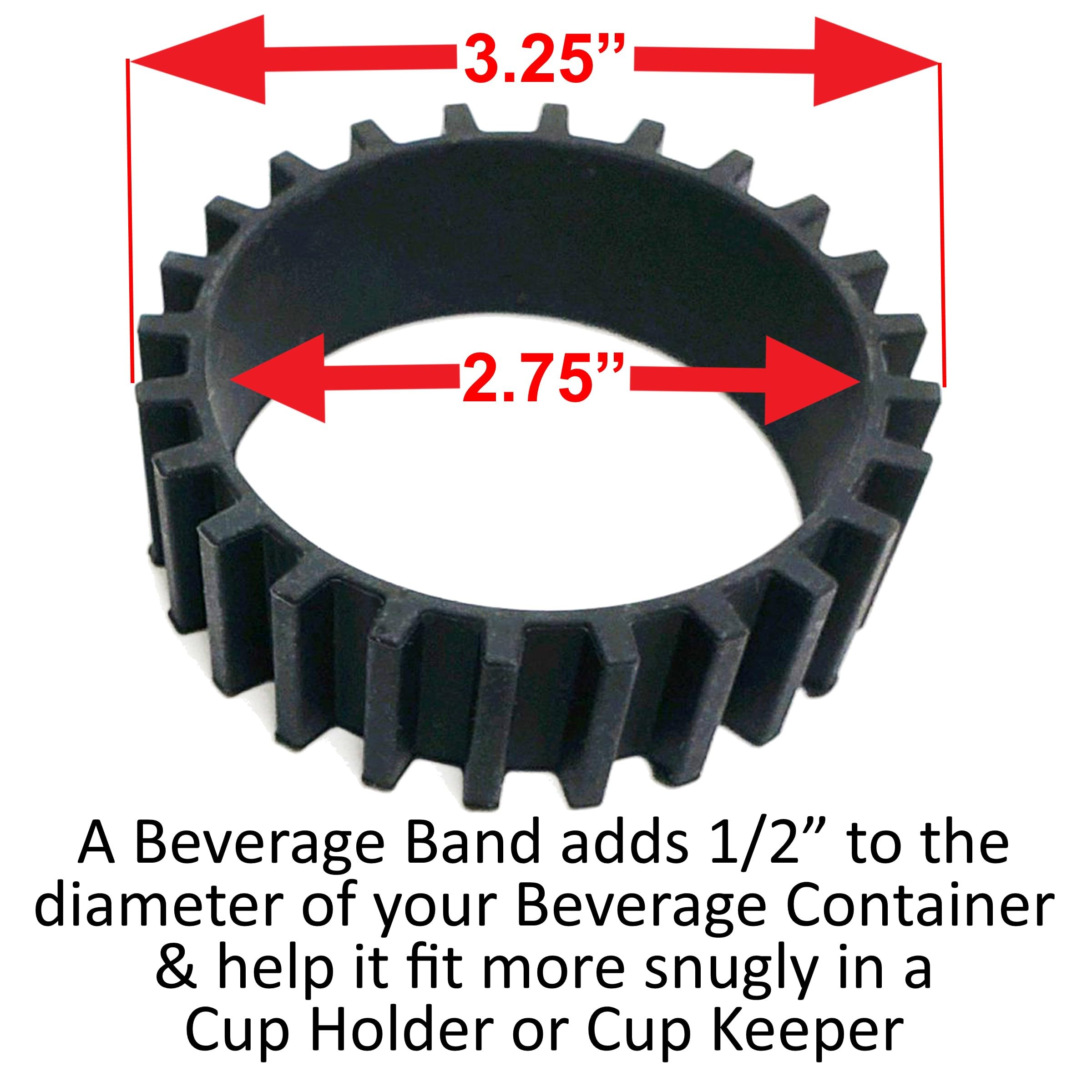 Gadjit Beverage Bands Car Cup Holder Adapter - Stop On-The-Go Drinks from Wobbling in Your Cup Holder (2 Pack)  Keeps 8-28 oz Coffee Cups  12-16 oz Soda Cans  20 oz Water Bottles  Mugs from Tipping