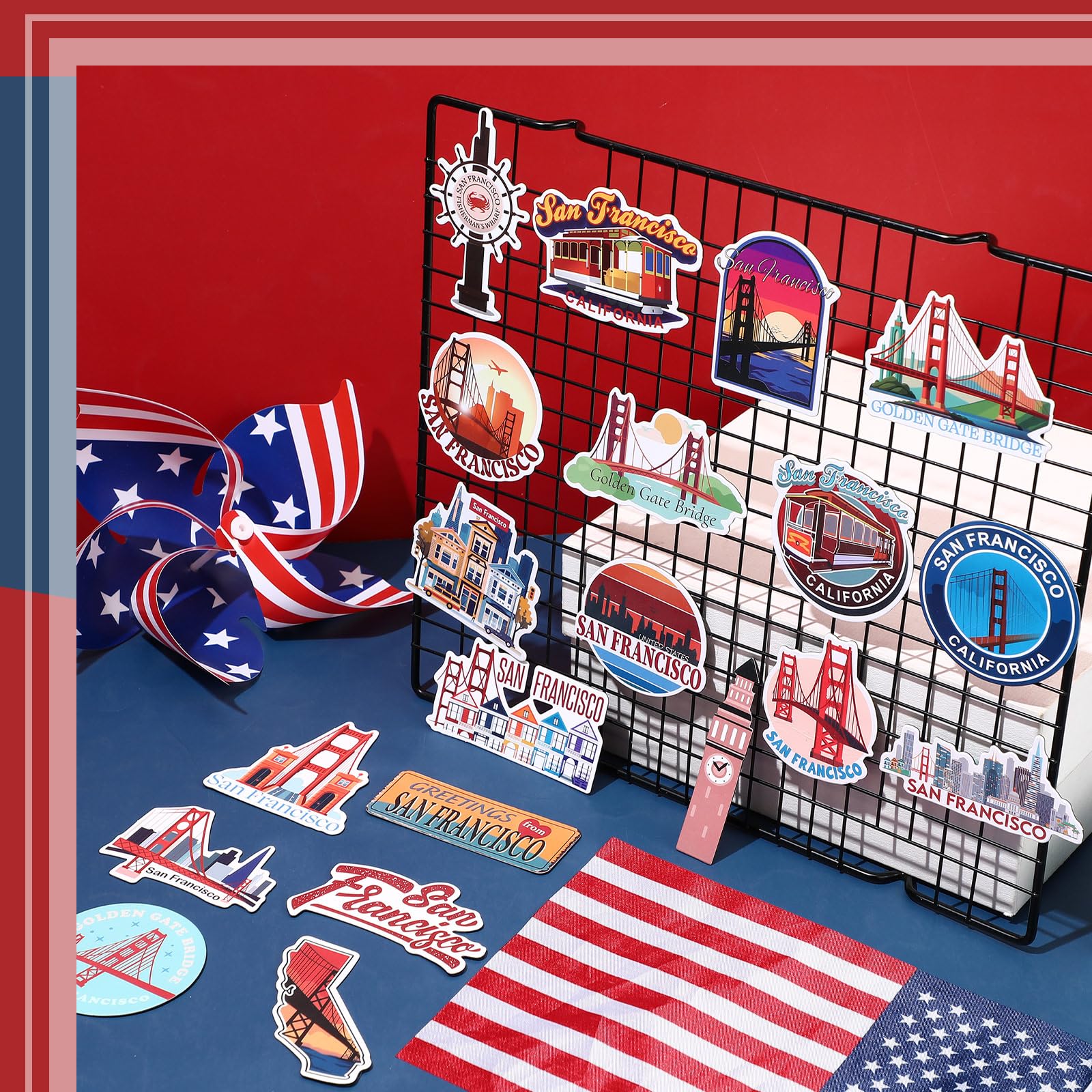 Konohan 30 Pcs San Francisco Souvenirs Gifts San Francisco Magnet for Refrigerator City Magnetic Refrigerator Stickers for Home